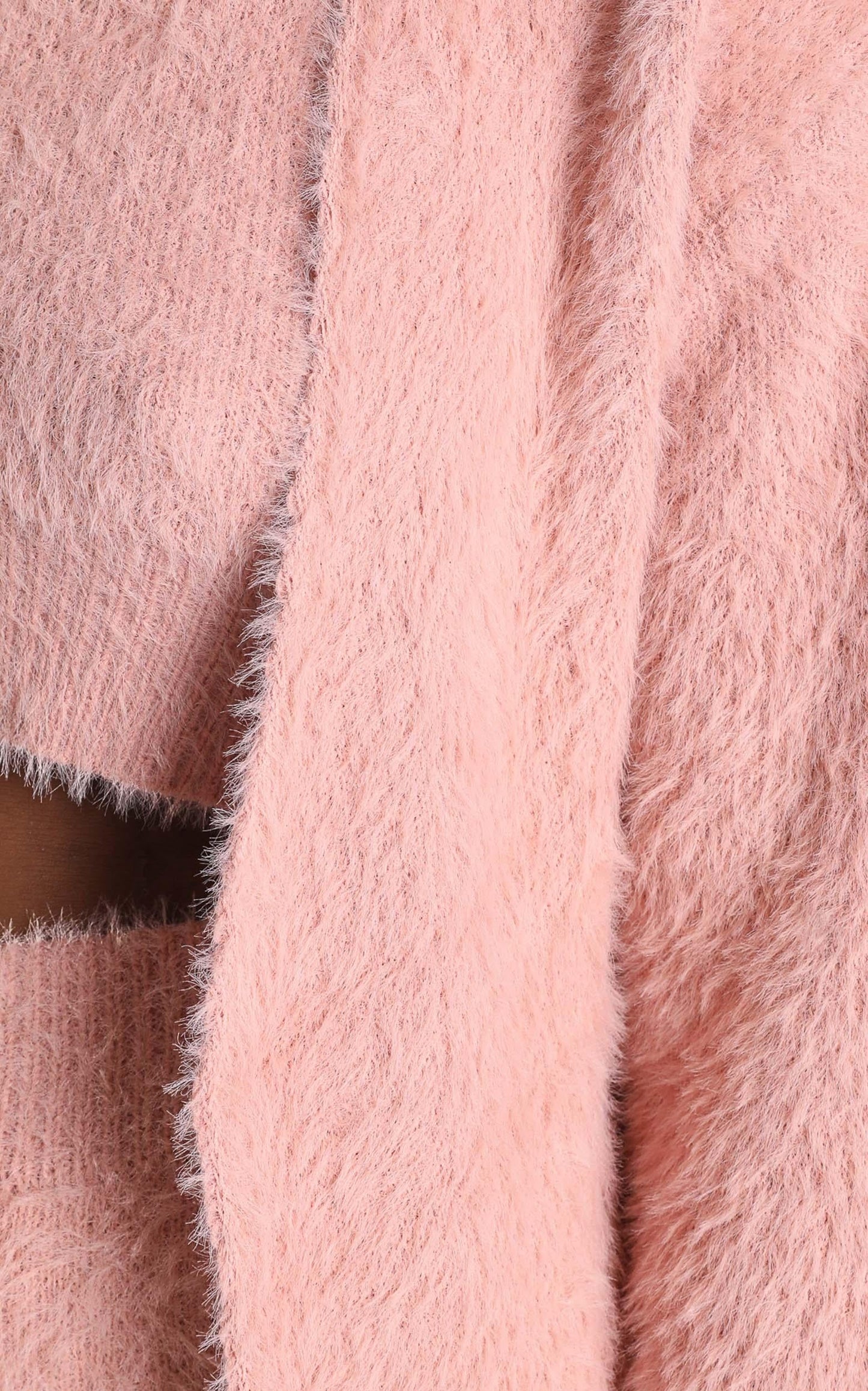 Athena Fluffy Knit Cardigan in Blush