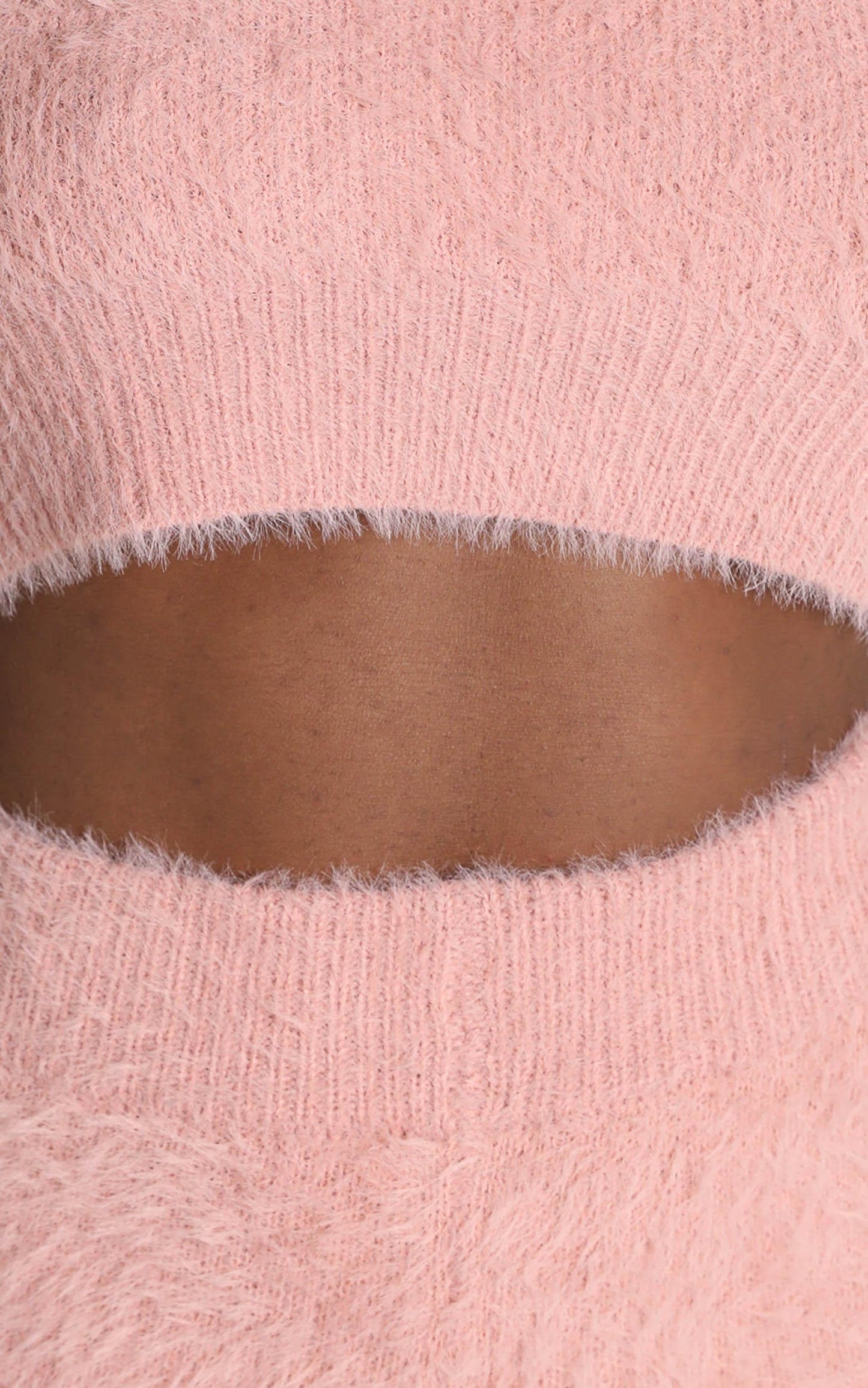 Athena Fluffy Knit Two Piece Set in Blush
