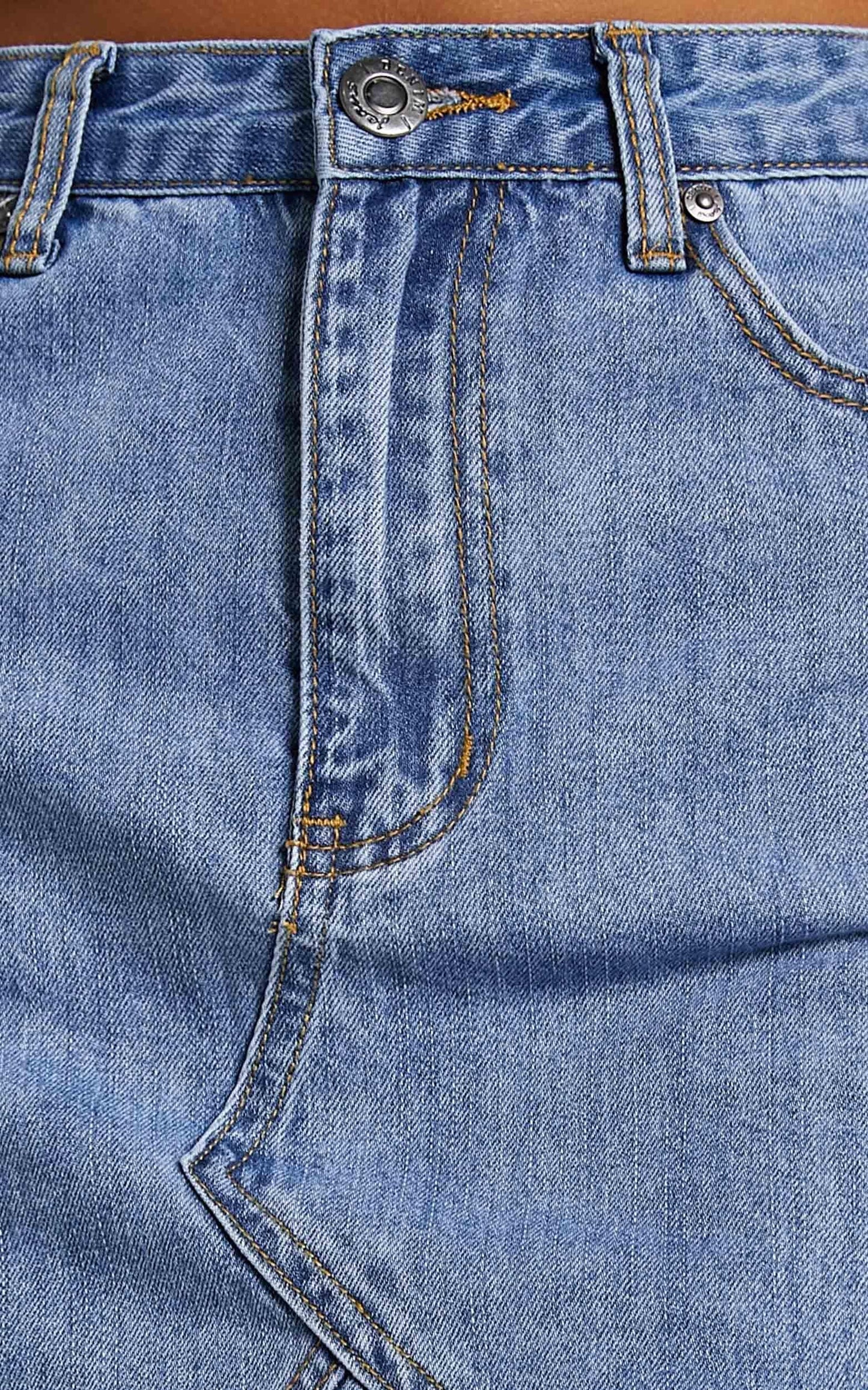 Aubree Denim Skirt in Mid Wash