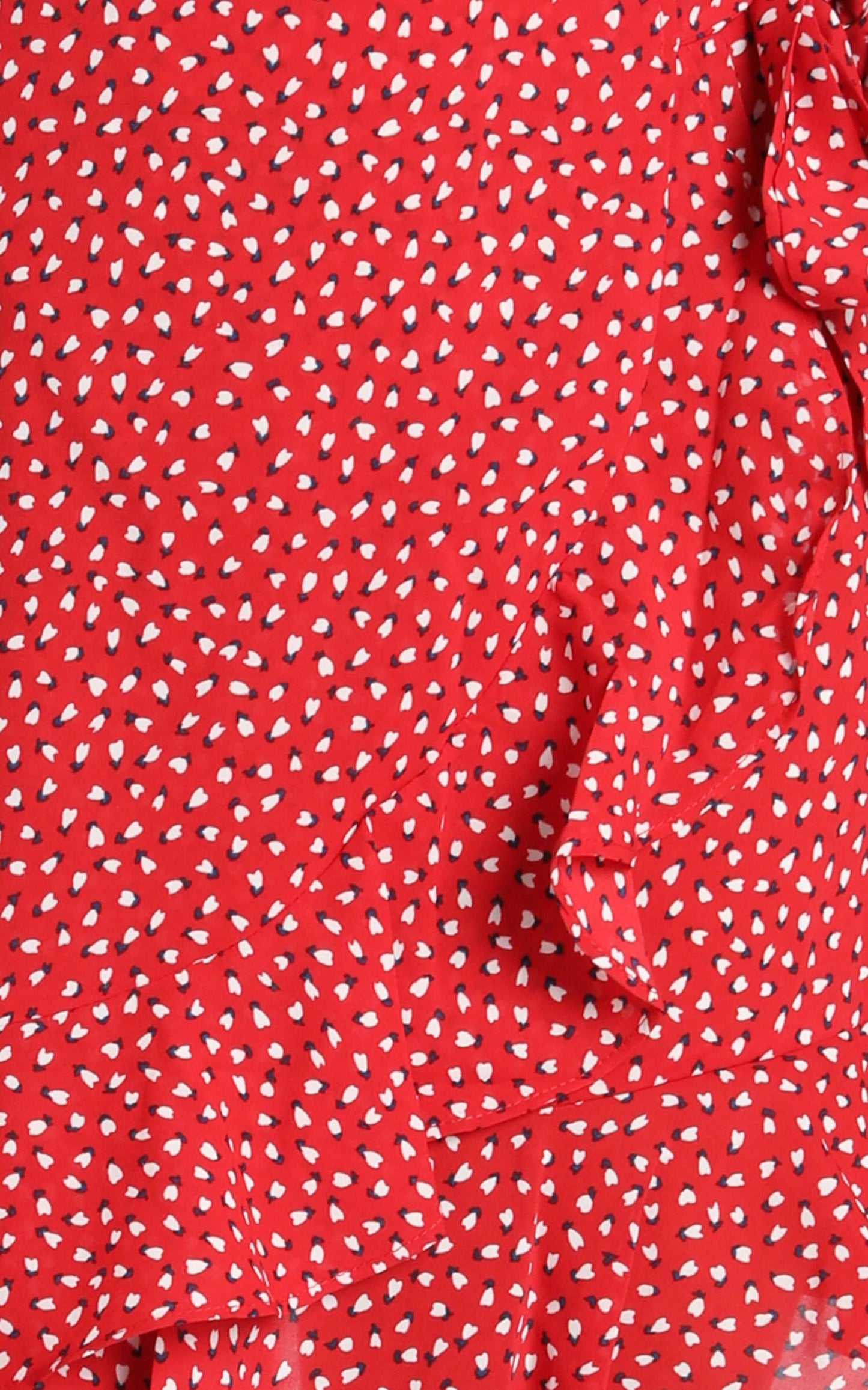 Averie Wrap Mini Skirt In Red Floral