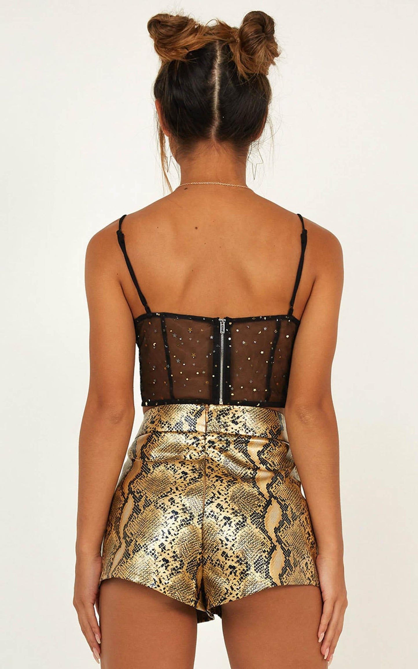 Azure Top In Black Mesh