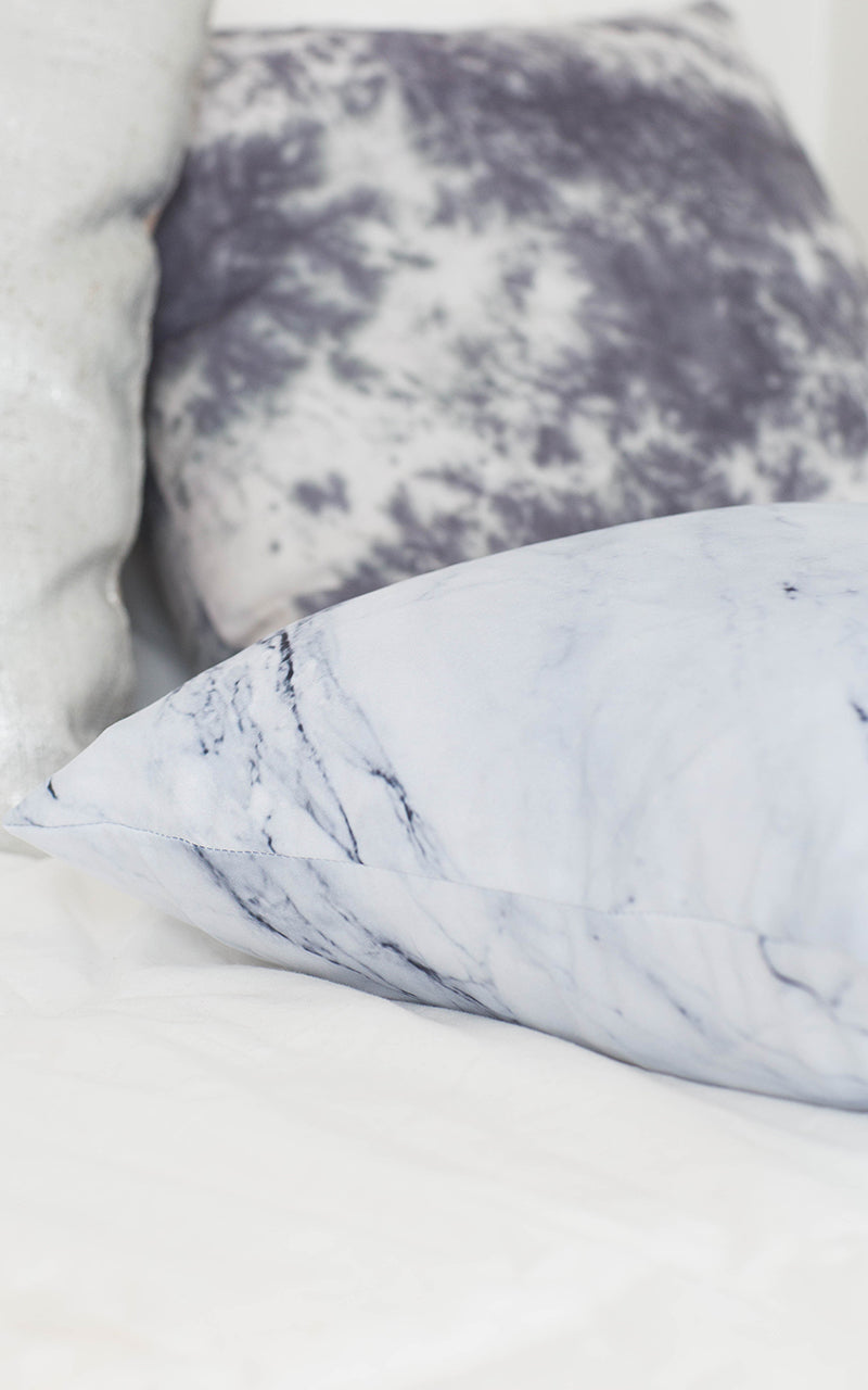 Moonlight Cushion Cover In Black And White Marble