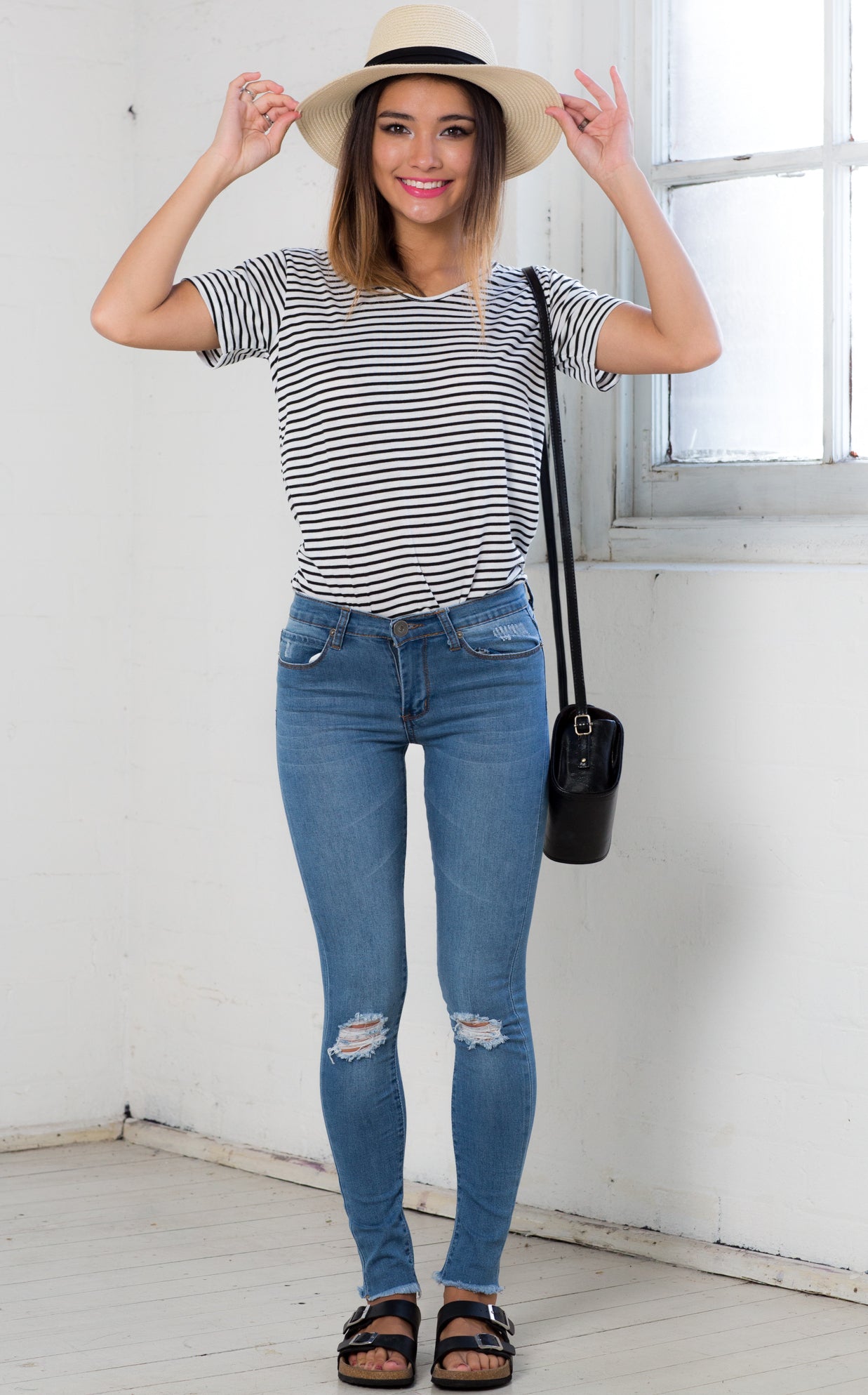 Kendall Skinny Jeans In Medium Wash Denim