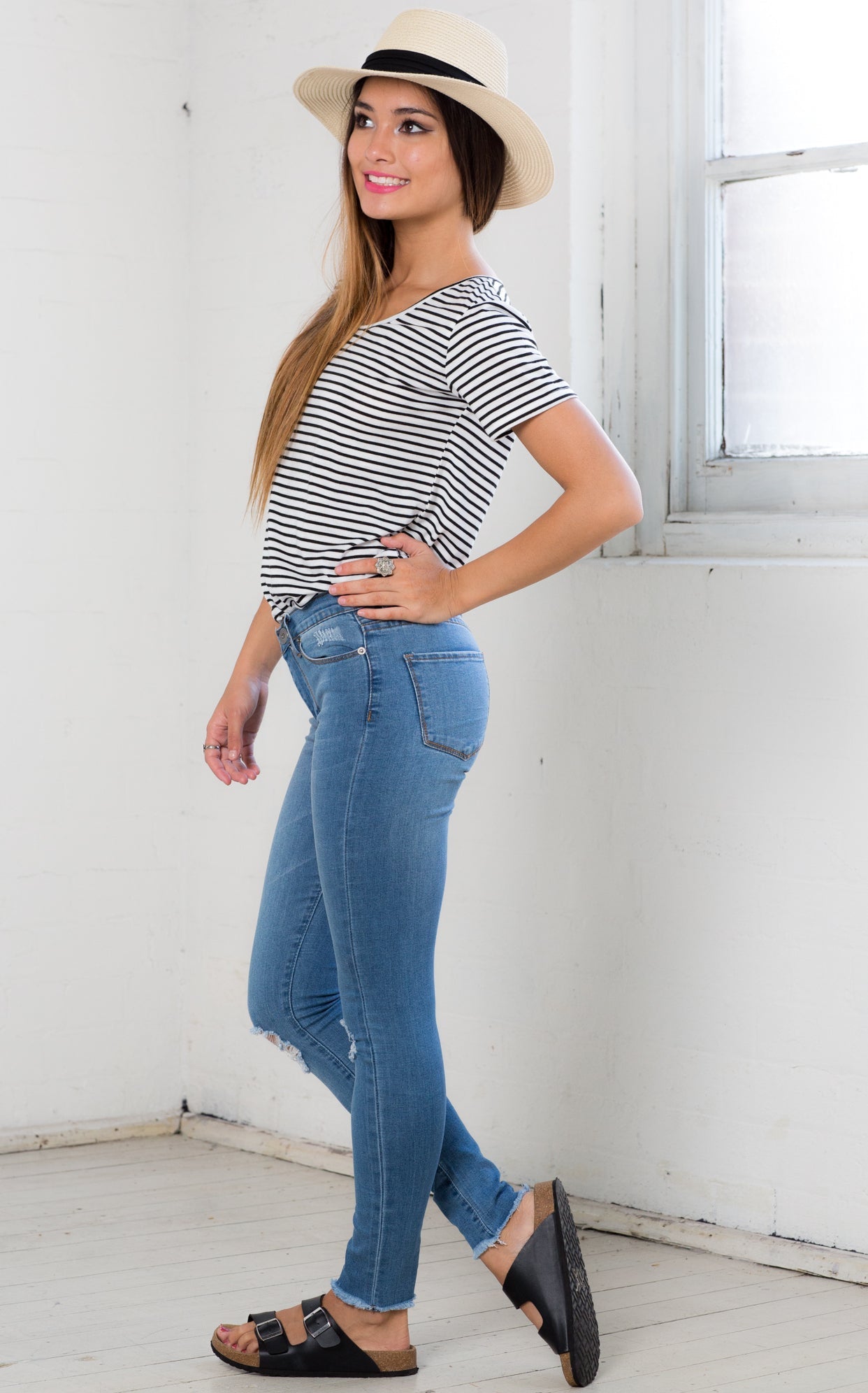 Kendall Skinny Jeans In Medium Wash Denim
