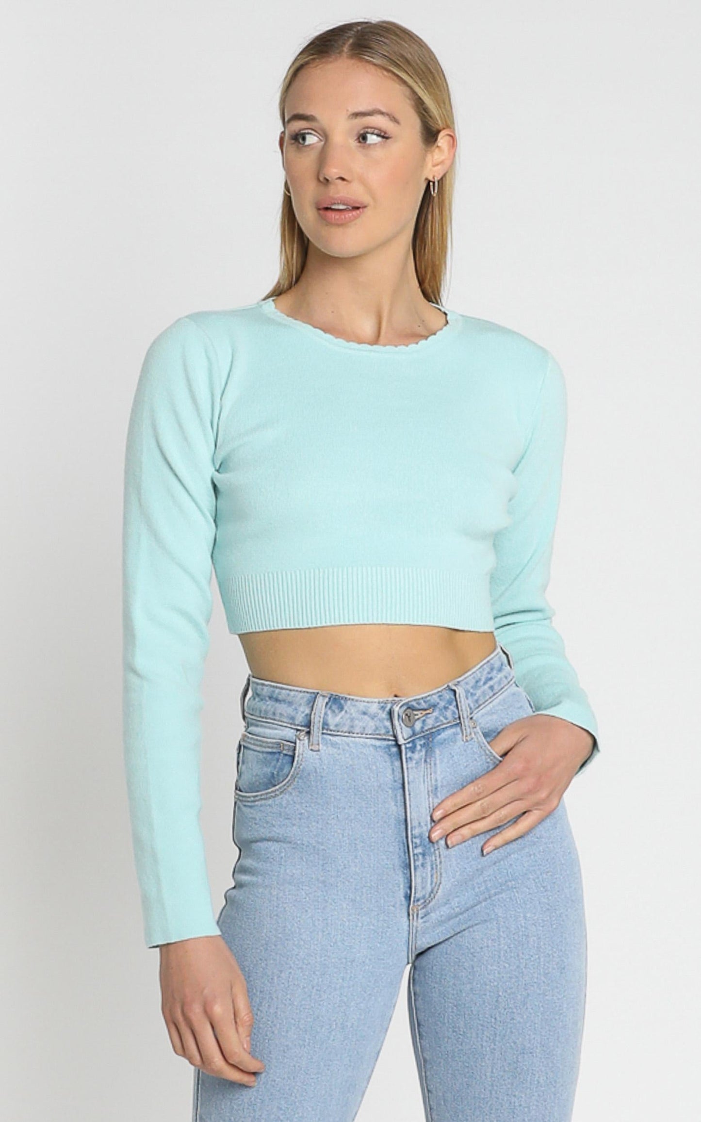 Amare Knit Top in Sea Blue