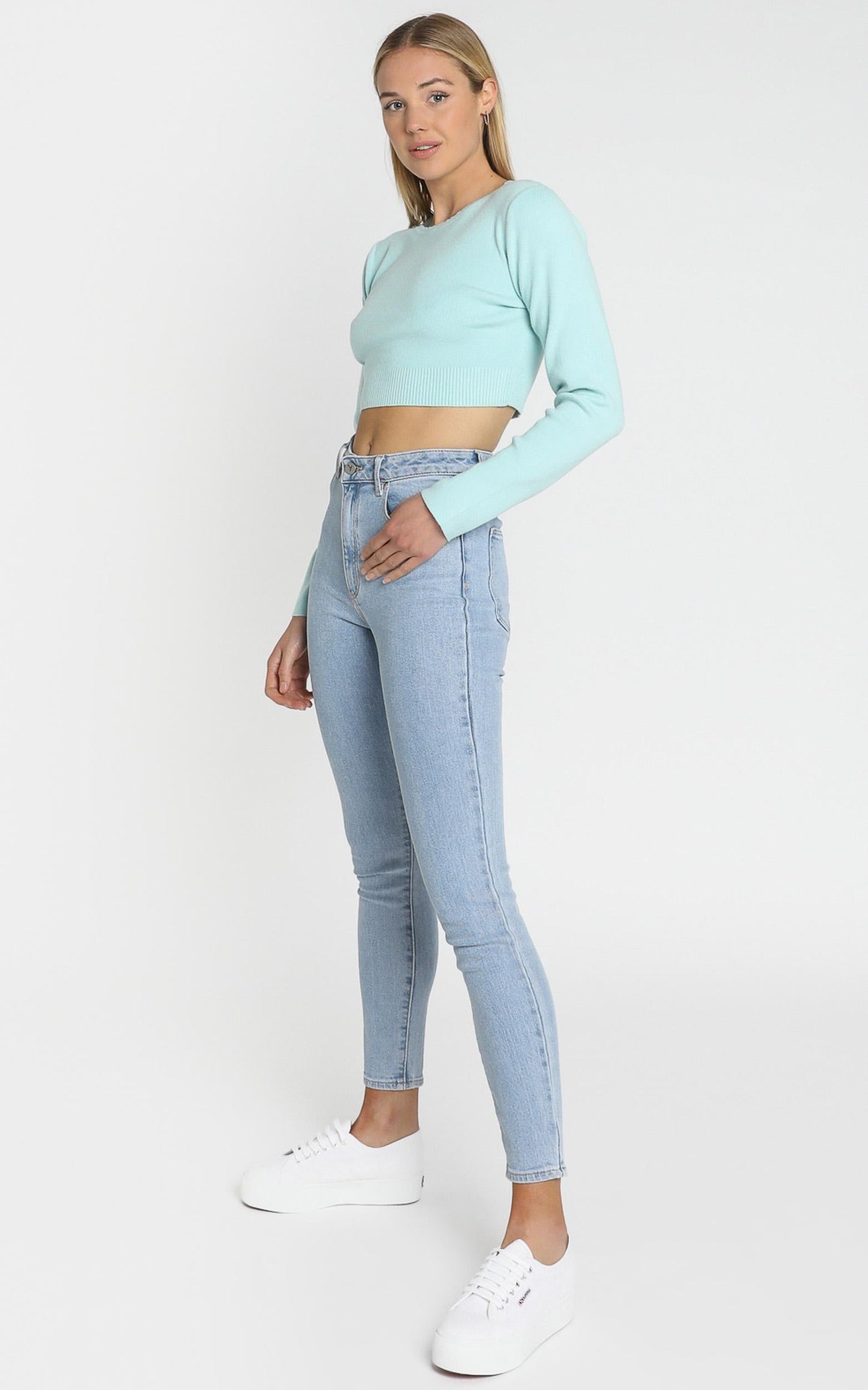 Amare Knit Top in Sea Blue