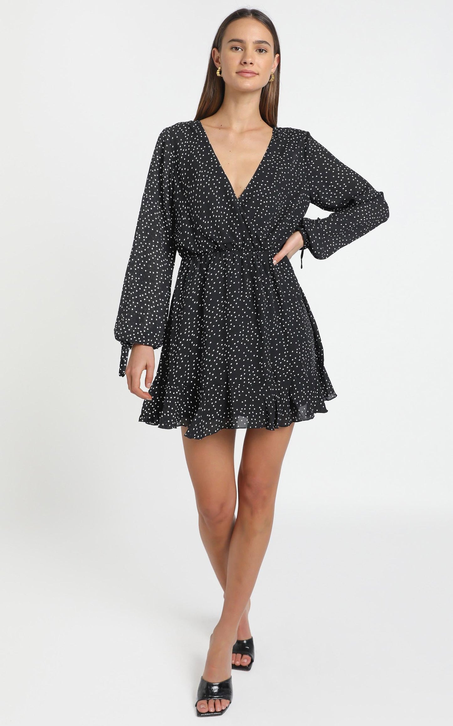 Keep It Smart Dress in Black Polka