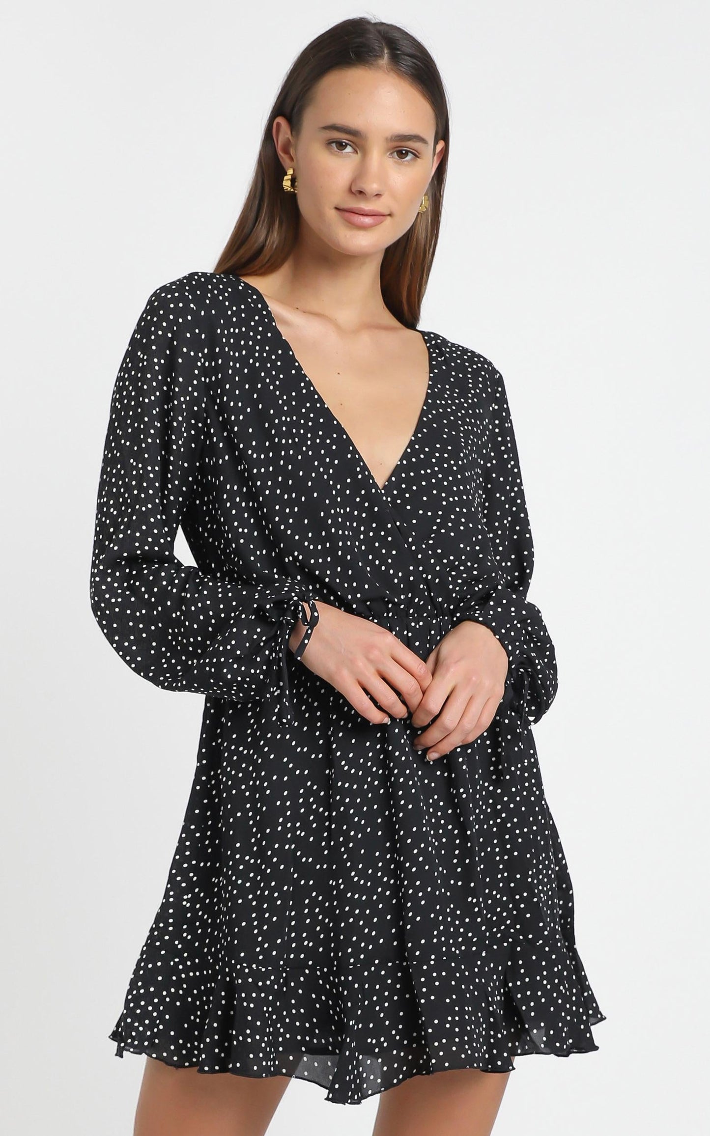 Keep It Smart Dress in Black Polka