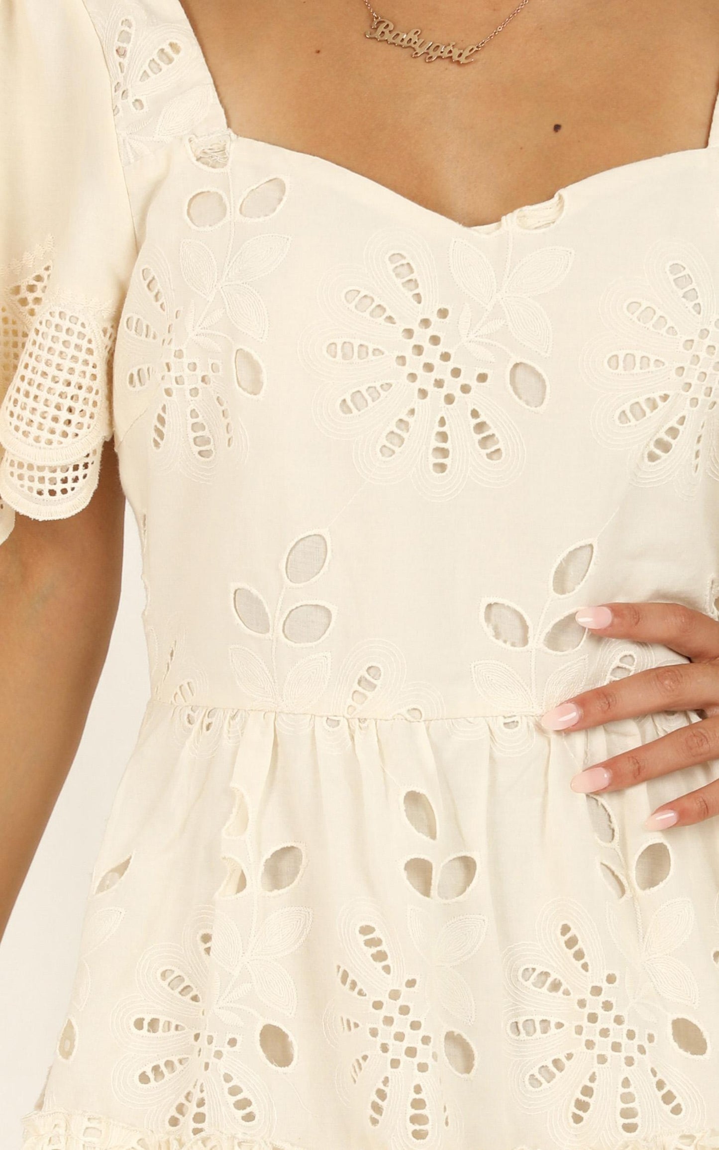 Back To The Island Dress In Cream Lace