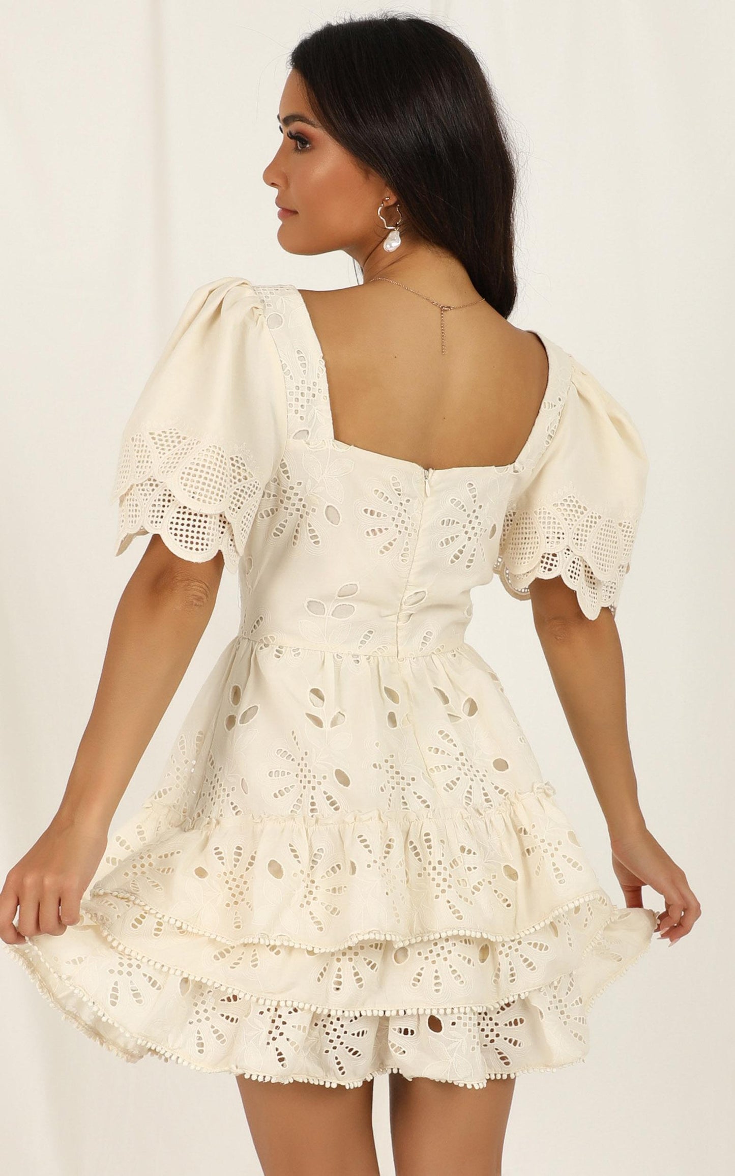 Back To The Island Dress In Cream Lace