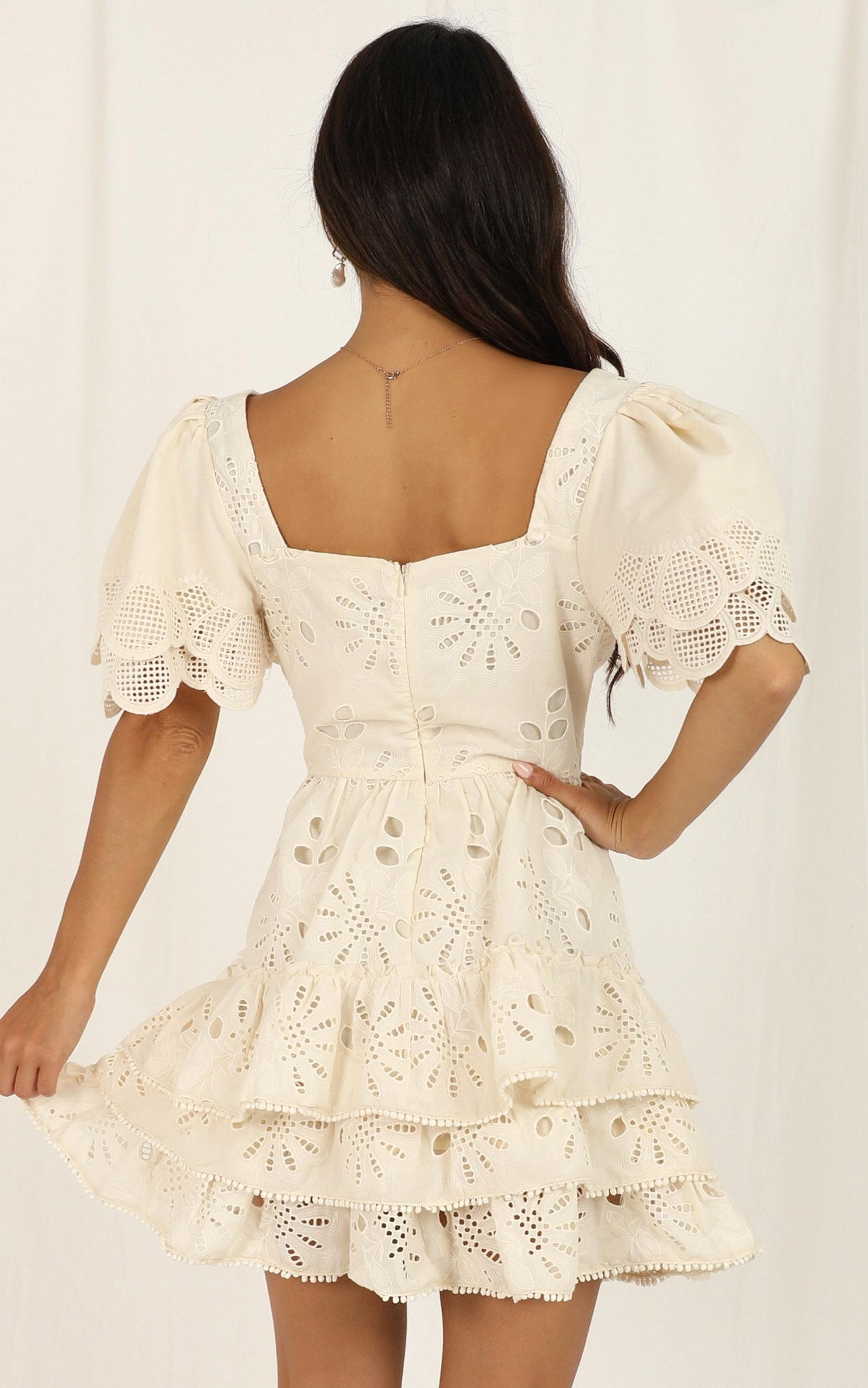Back To The Island Dress In Cream Lace