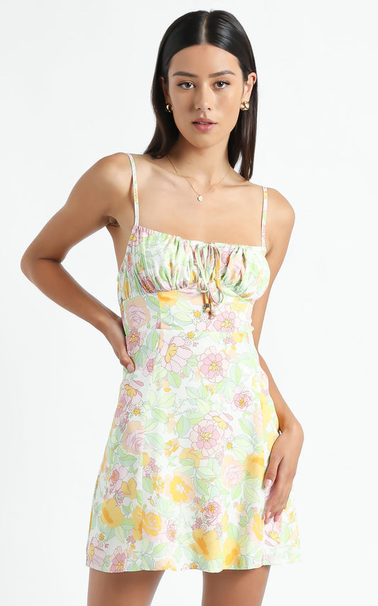 Barreta Dress in Linear Floral