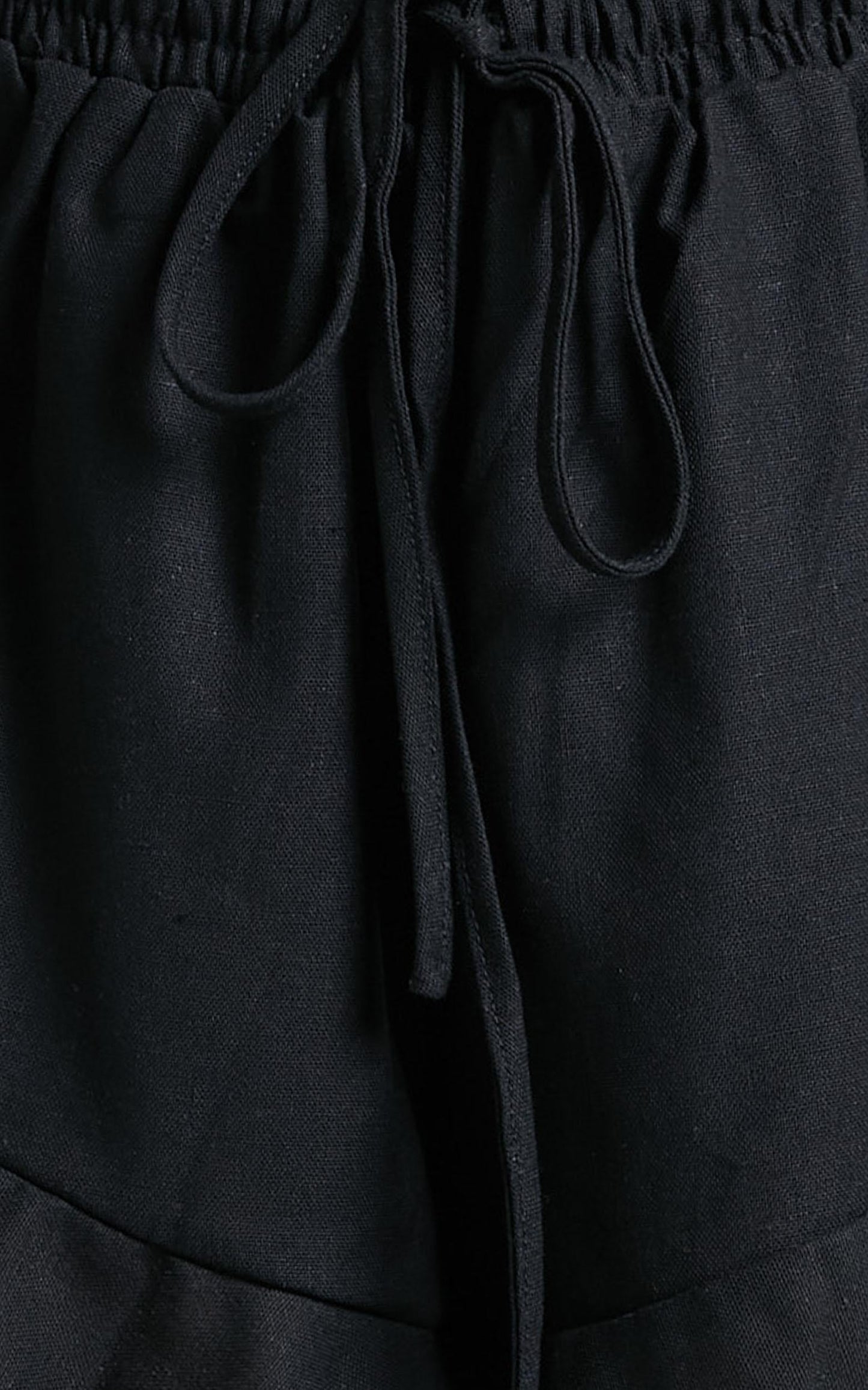 Beach Vibes Shorts in Black Linen Look