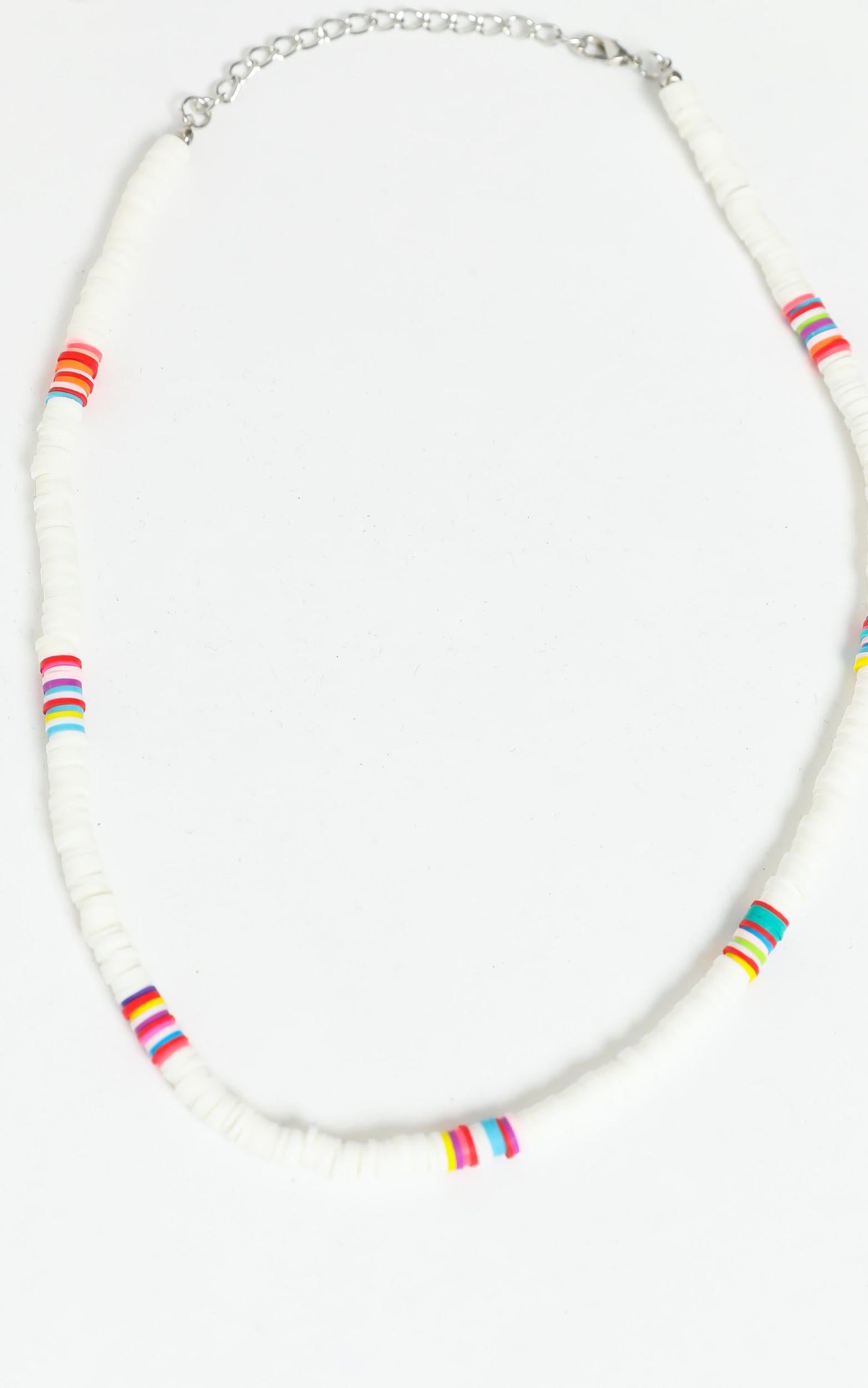 Beaded Necklace in White