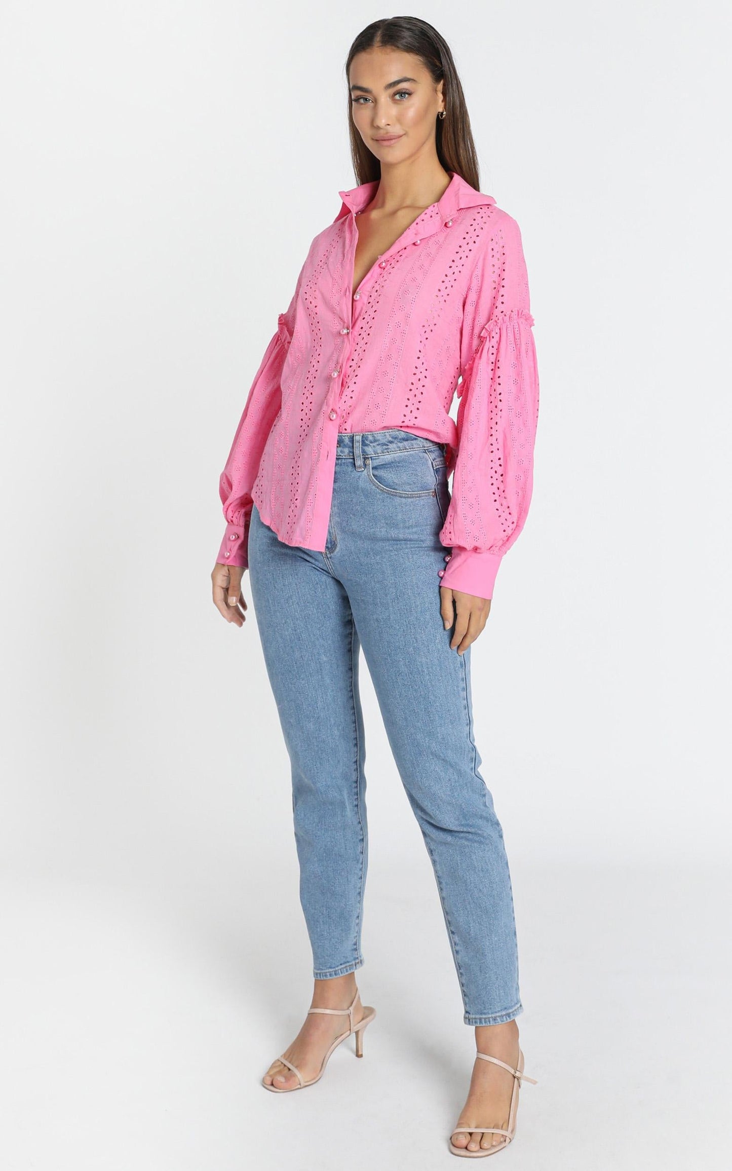 Beautiful Things Embroidery Shirt in Hot Pink