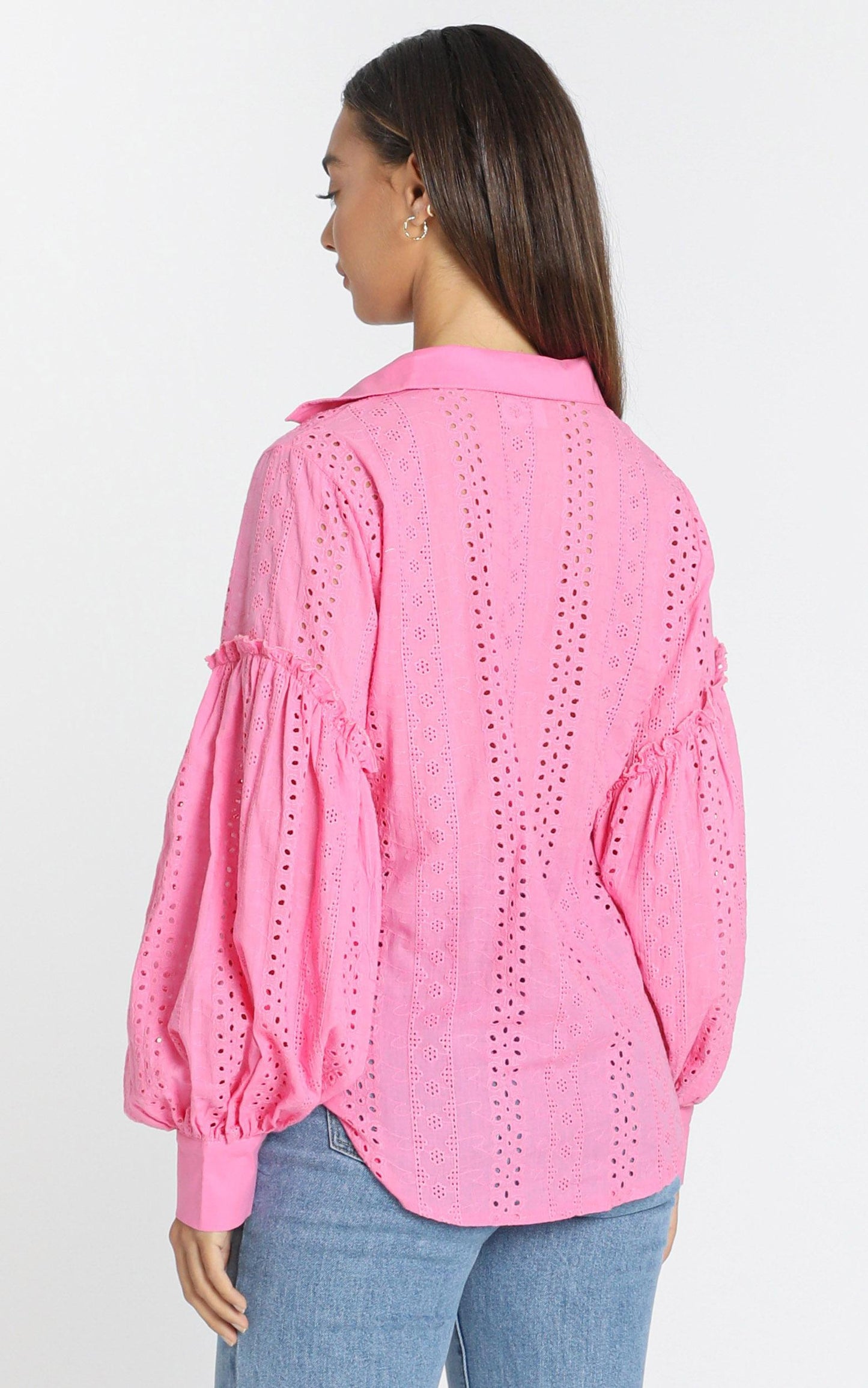 Beautiful Things Embroidery Shirt in Hot Pink