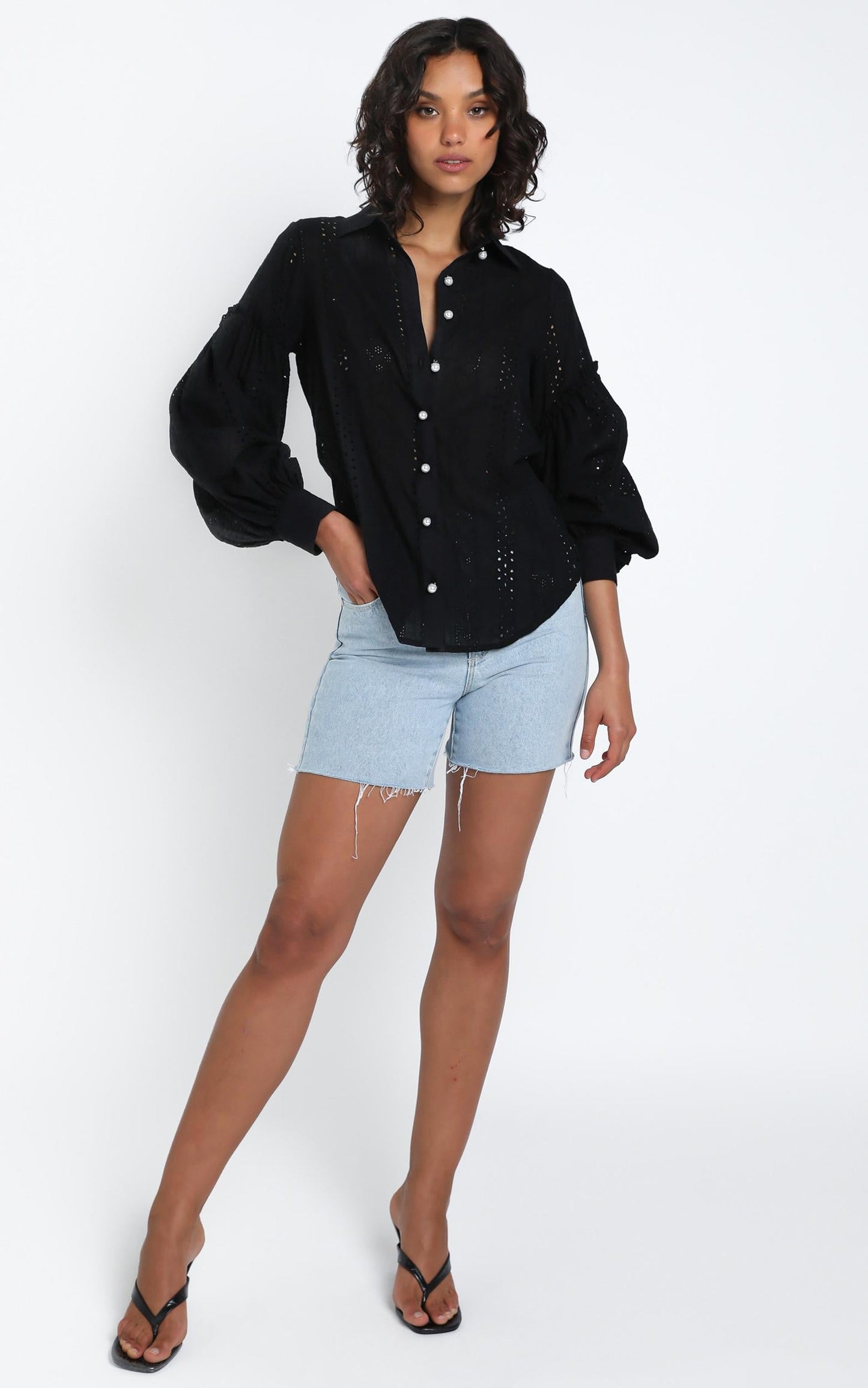 Beautiful Things Embroidery Shirt in Black