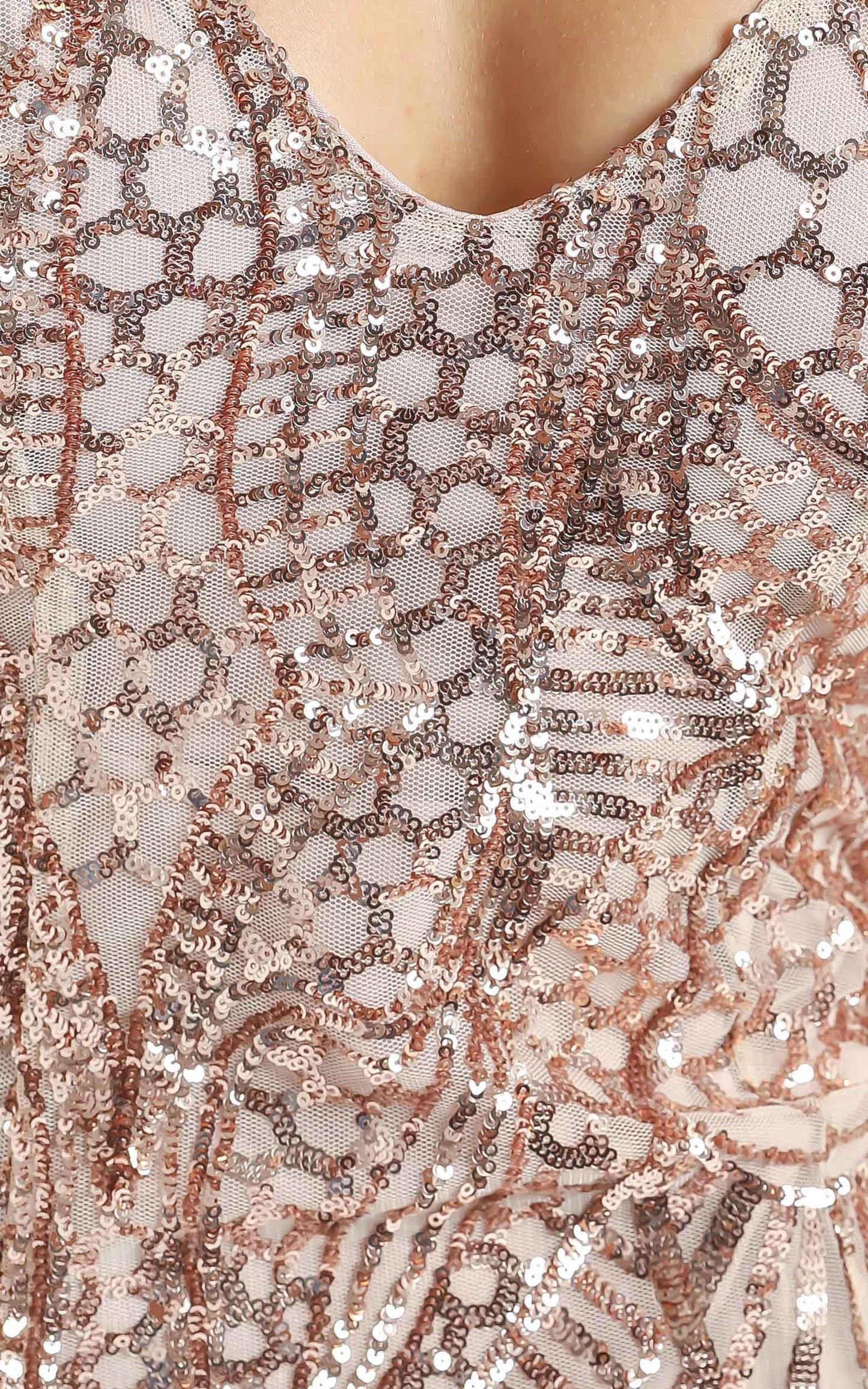 Be My Lover Dress In Rose Gold Sequin