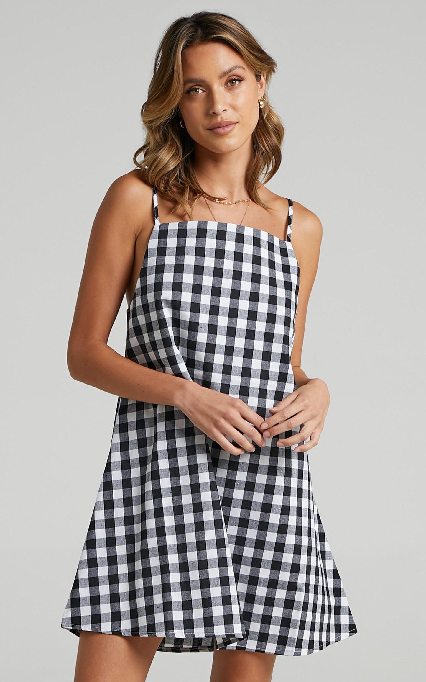 Berlina Dress in Black Check