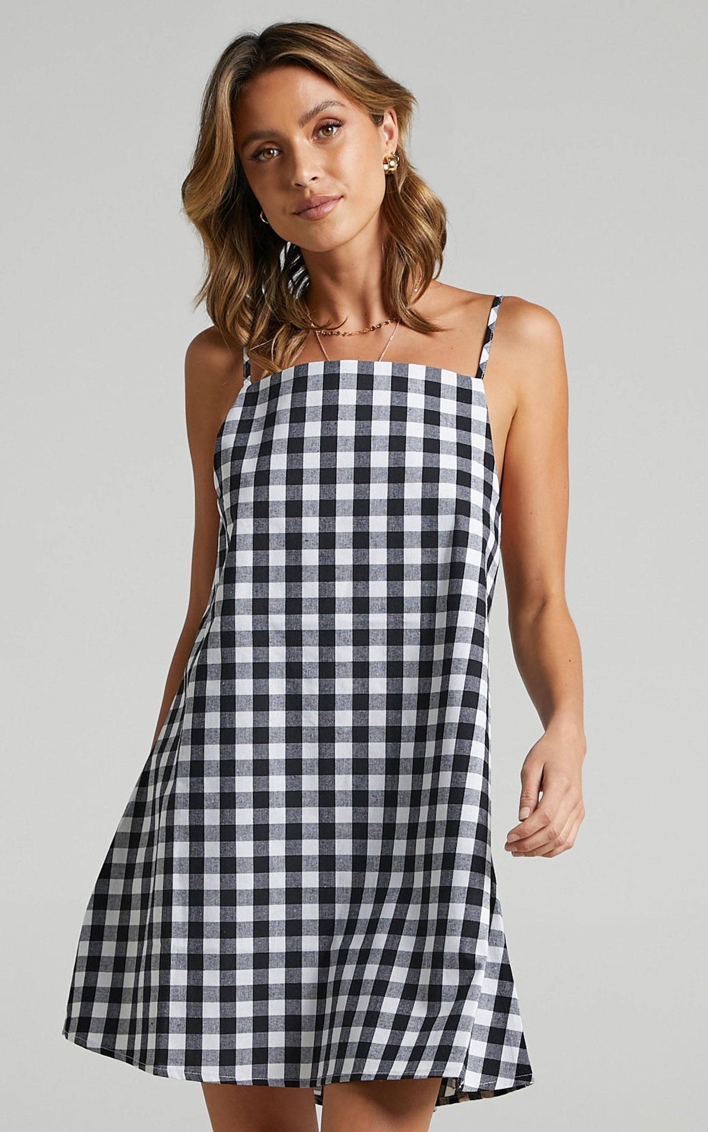 Berlina Dress in Black Check