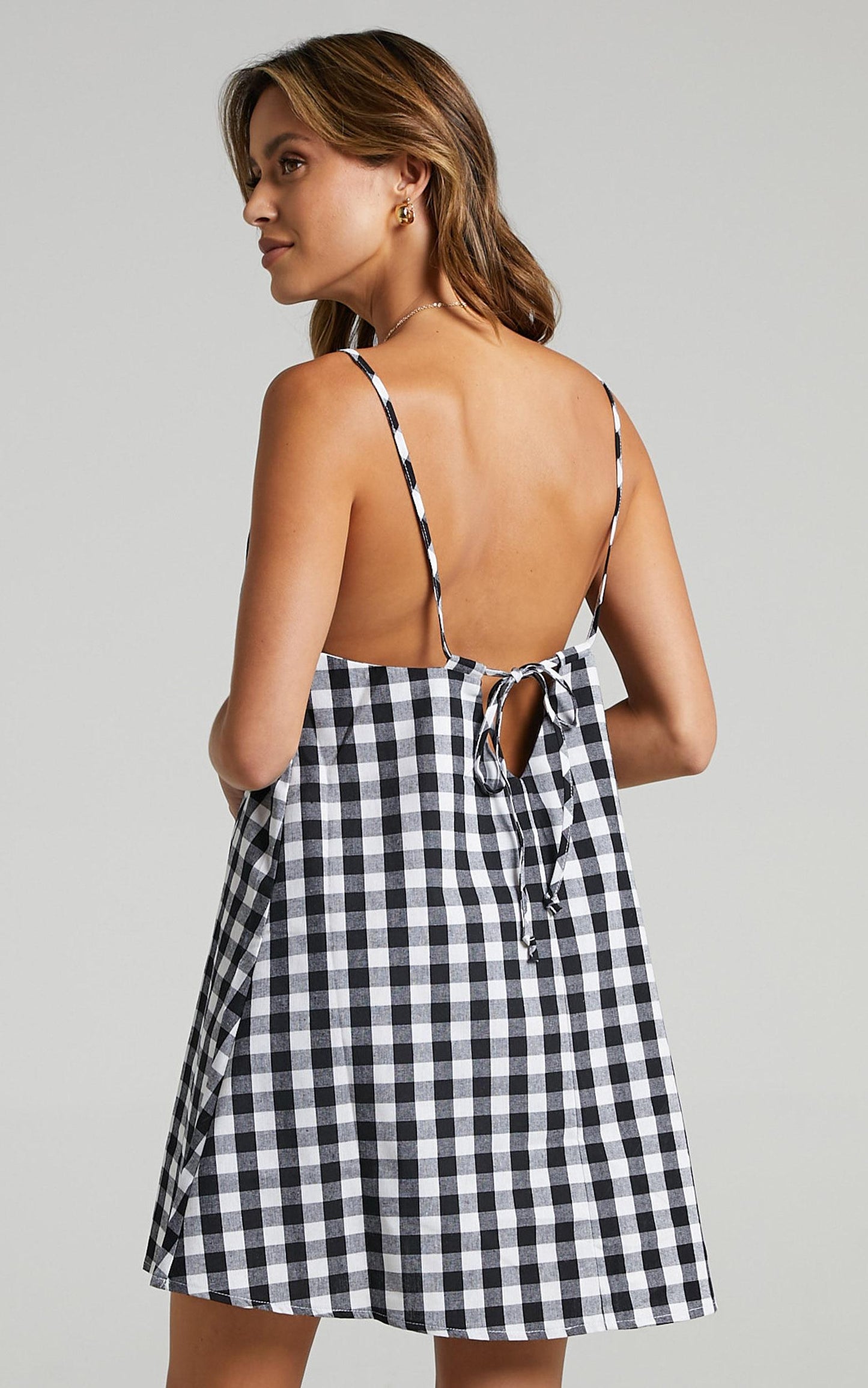 Berlina Dress in Black Check