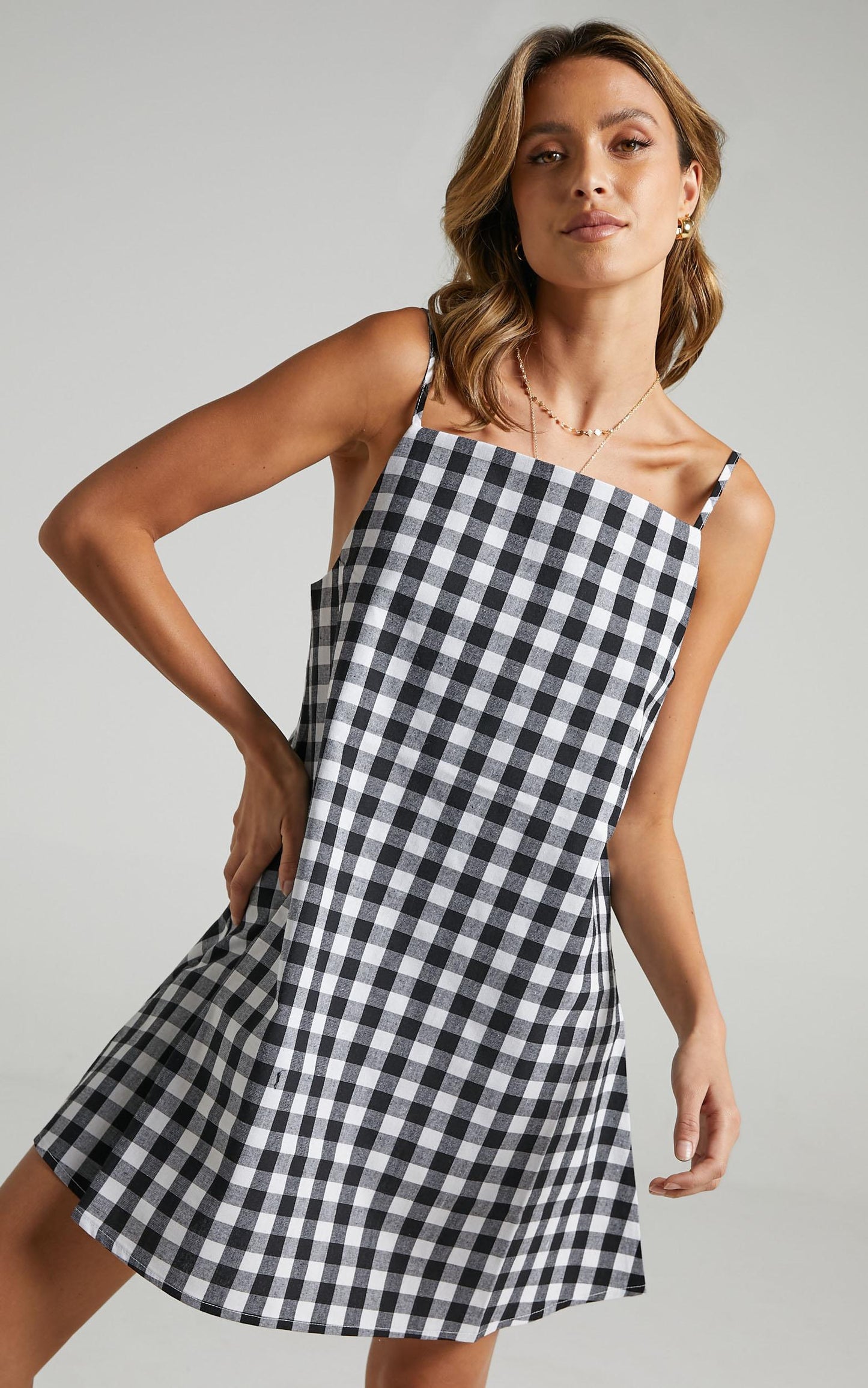 Berlina Dress in Black Check
