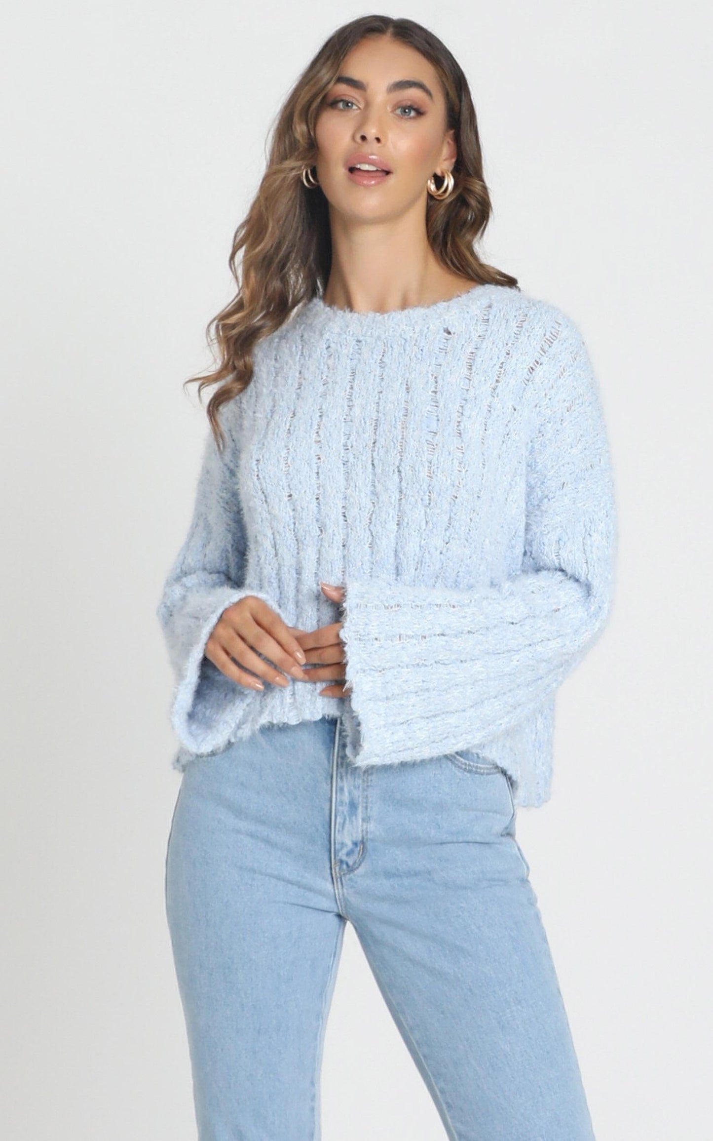 Bethen Fluffy Knit in Blue