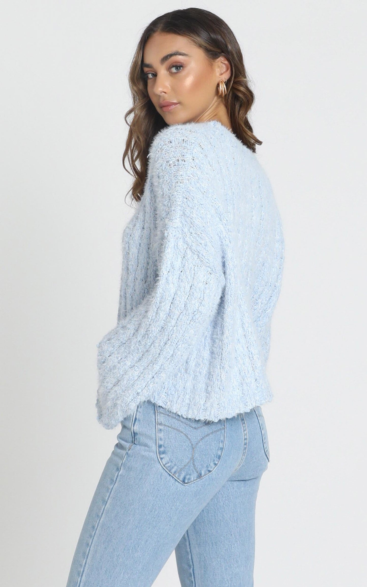 Bethen Fluffy Knit in Blue