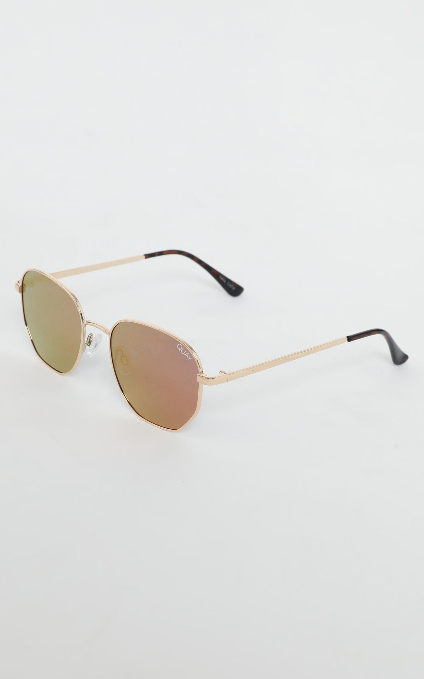 Quay - Big Time Sunglasses in Gold and Pink