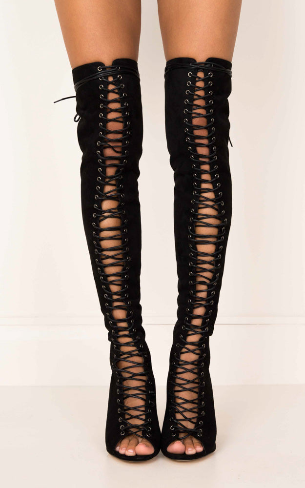 Billini - Bardot Boots in Black Micro