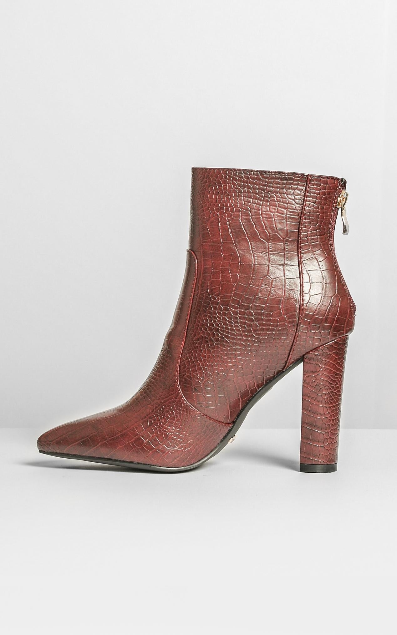 Billini - Kourt Boots In Burgundy Croc