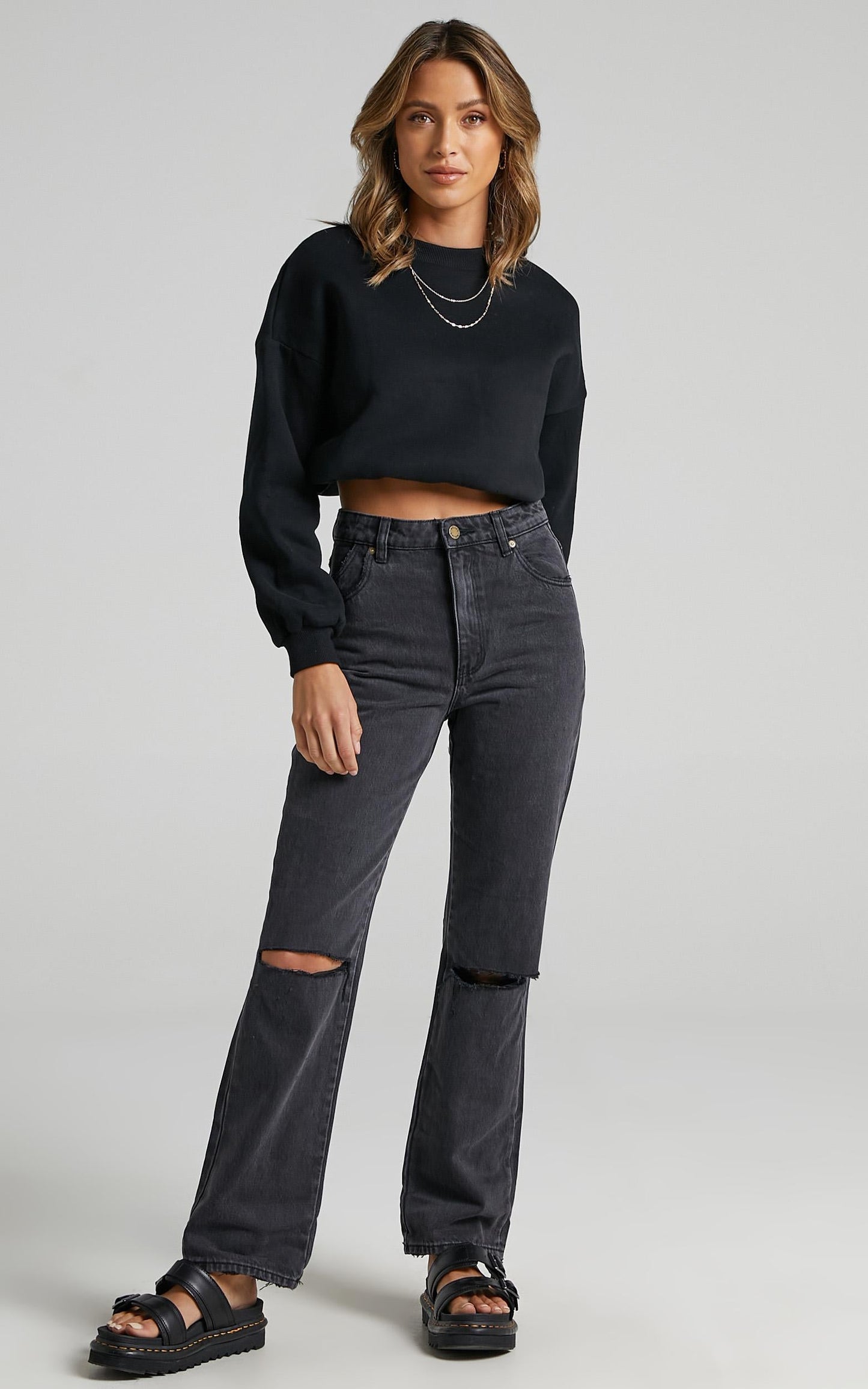 Rolla's - Original Straight Jean in Stone Black