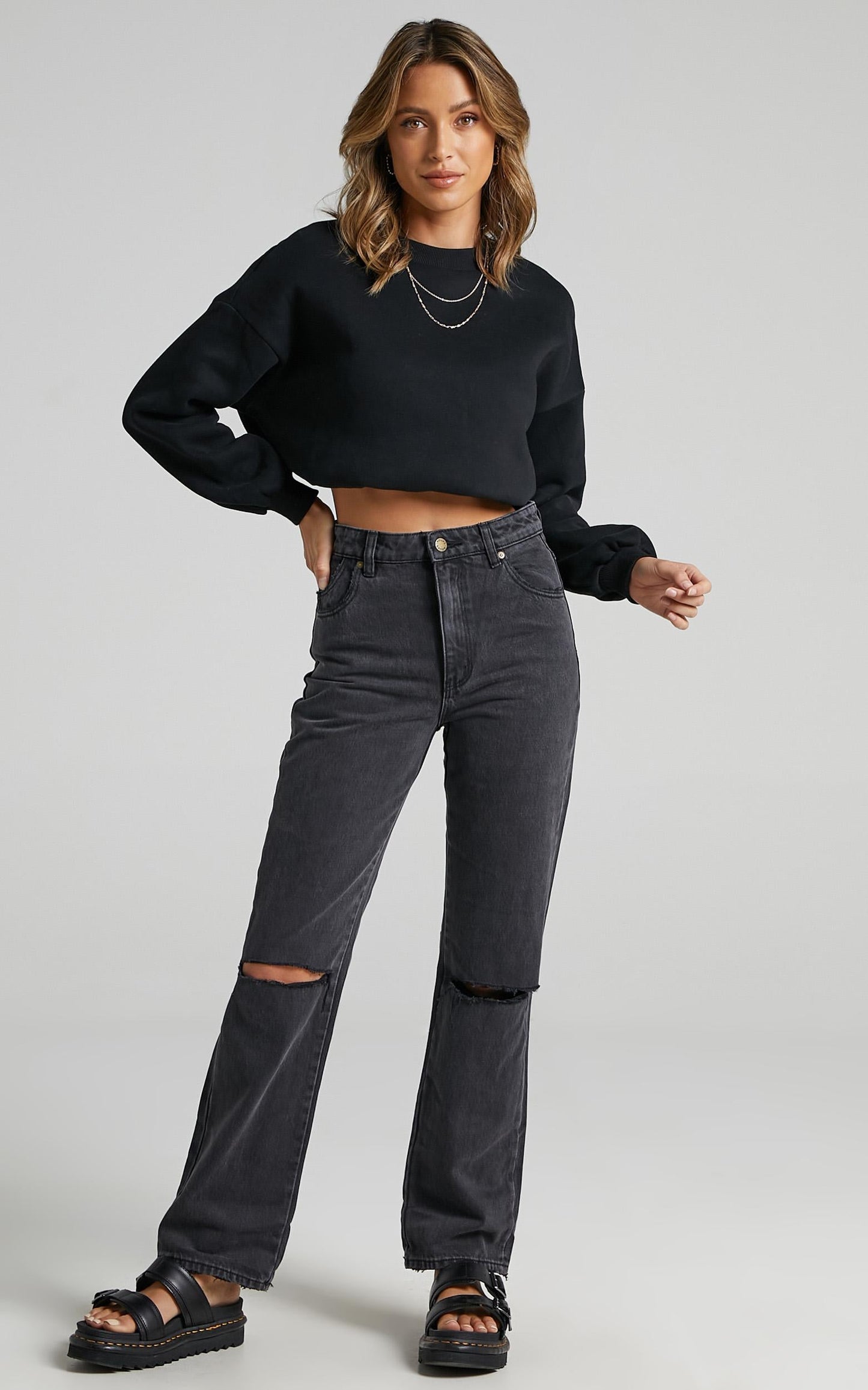 Rolla's - Original Straight Jean in Stone Black