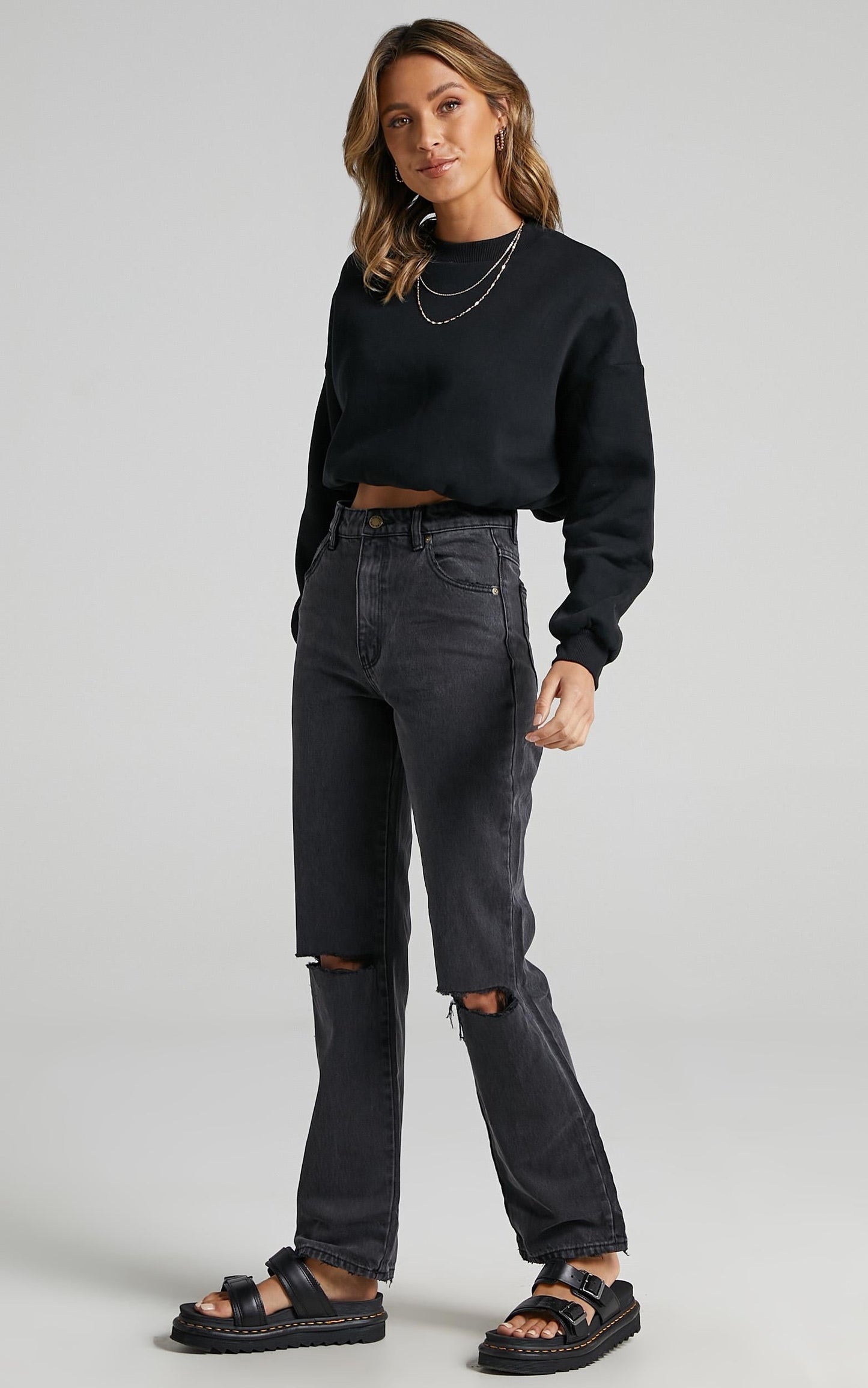 Rolla's - Original Straight Jean in Stone Black