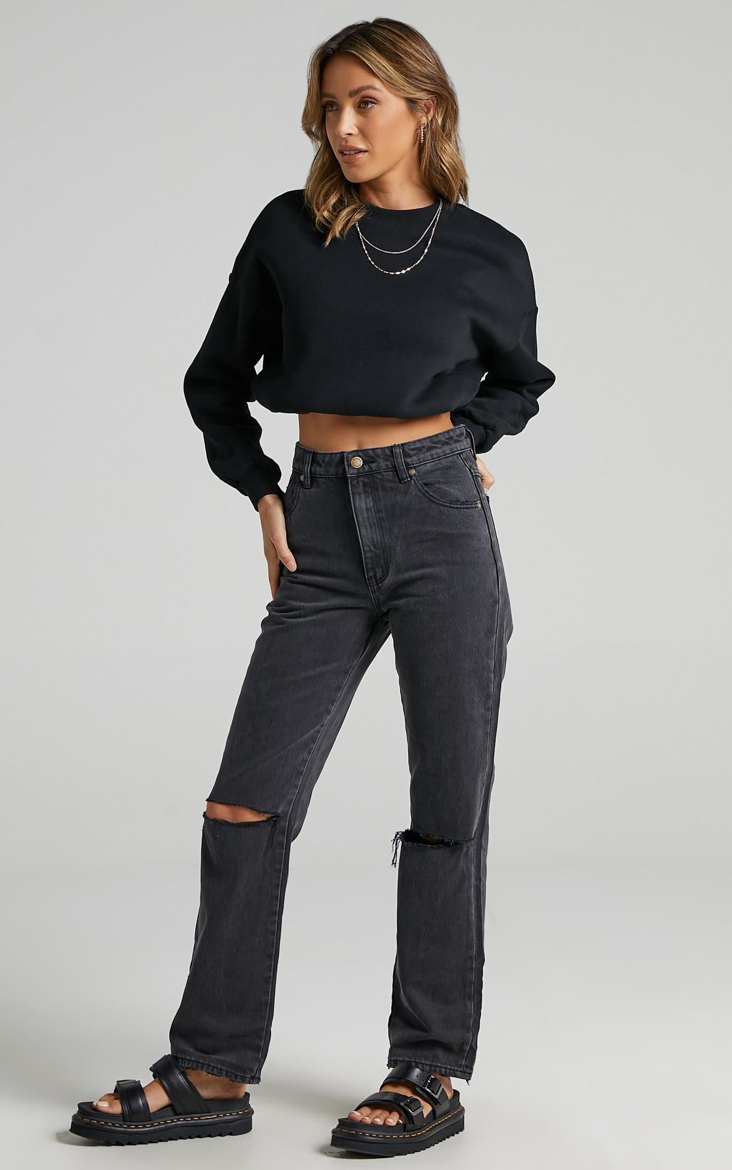 Rolla's - Original Straight Jean in Stone Black