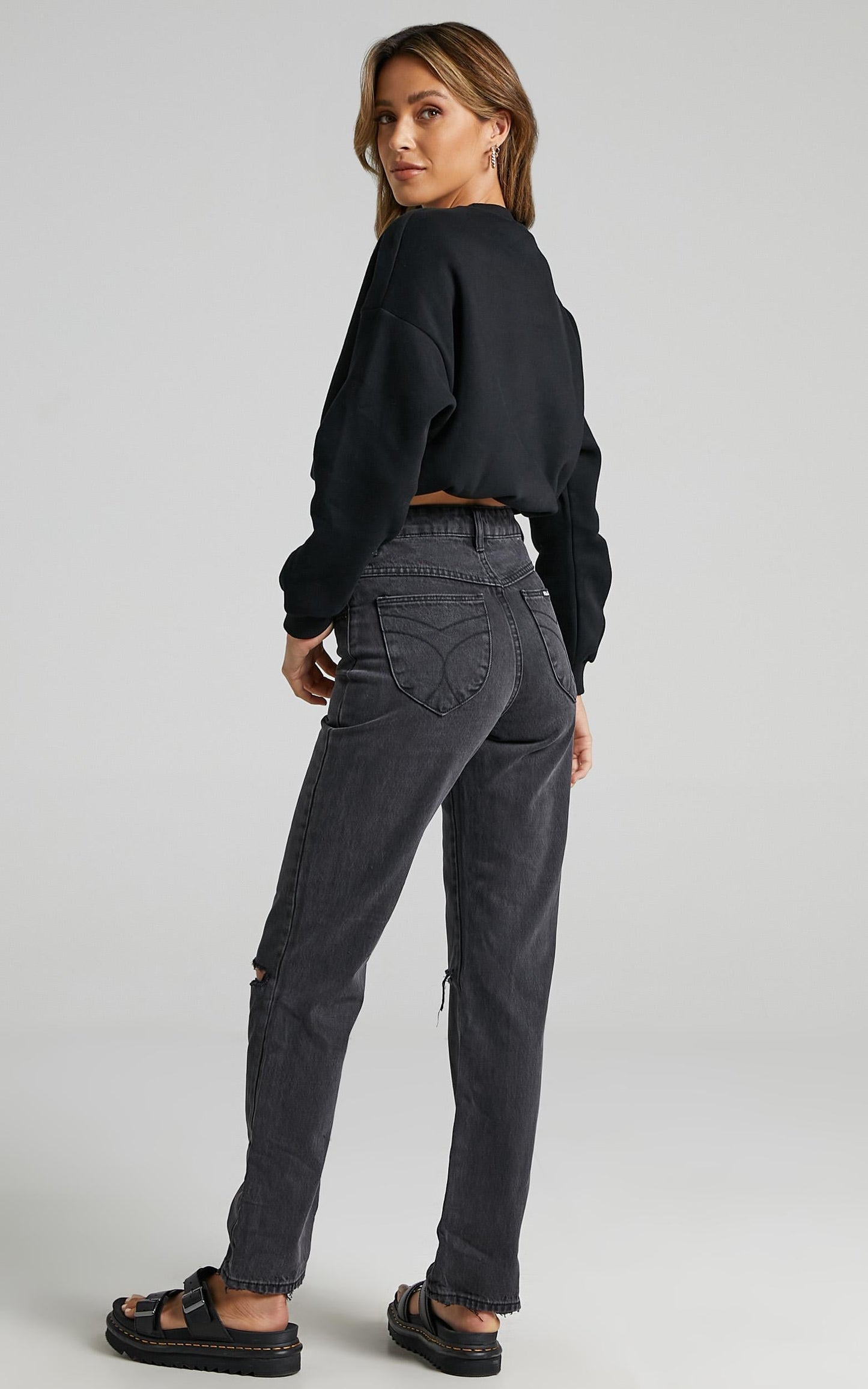 Rolla's - Original Straight Jean in Stone Black