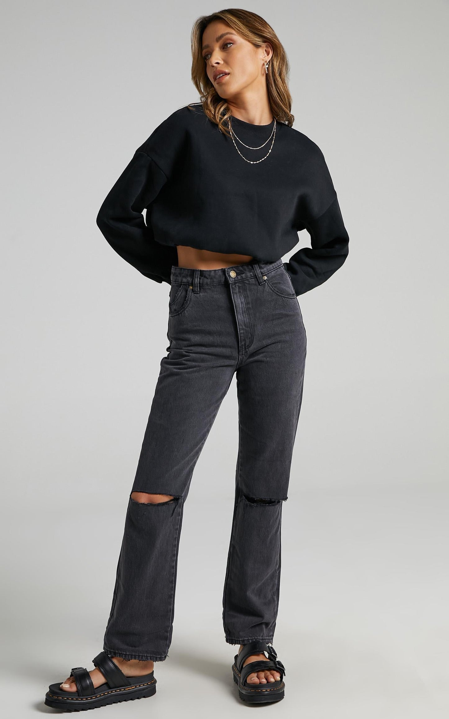 Rolla's - Original Straight Jean in Stone Black