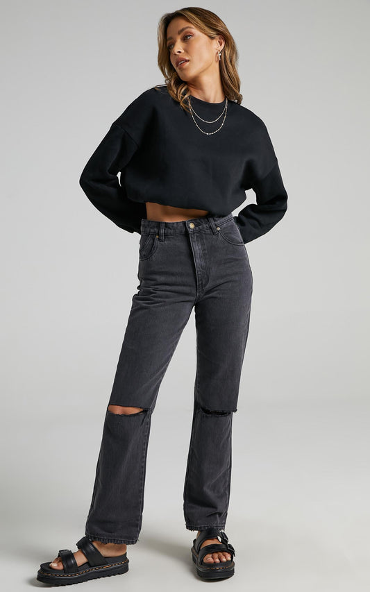 Rolla's - Original Straight Jean in Stone Black