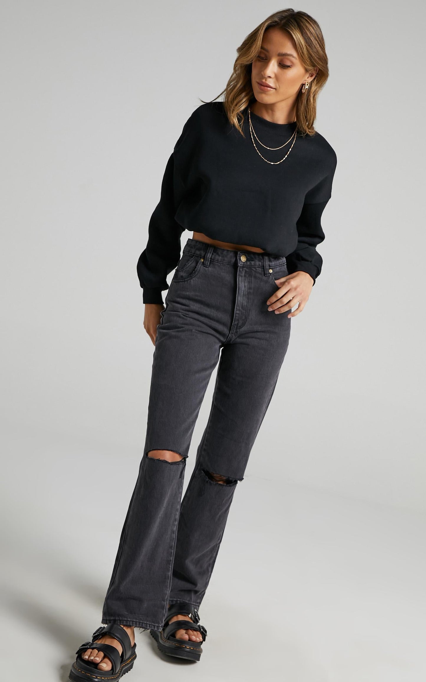 Rolla's - Original Straight Jean in Stone Black