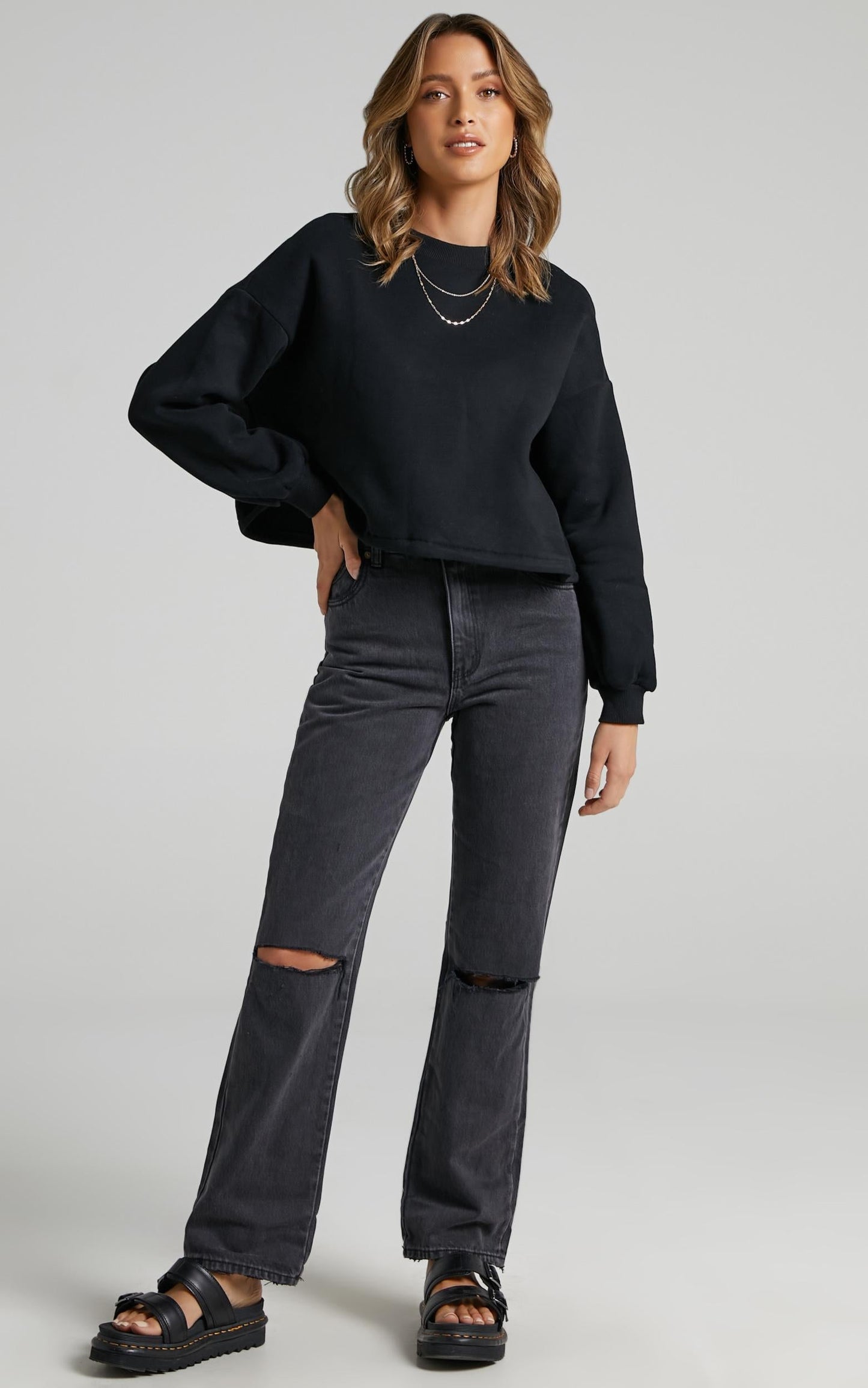 Henri Sweatshirt in Washed Black