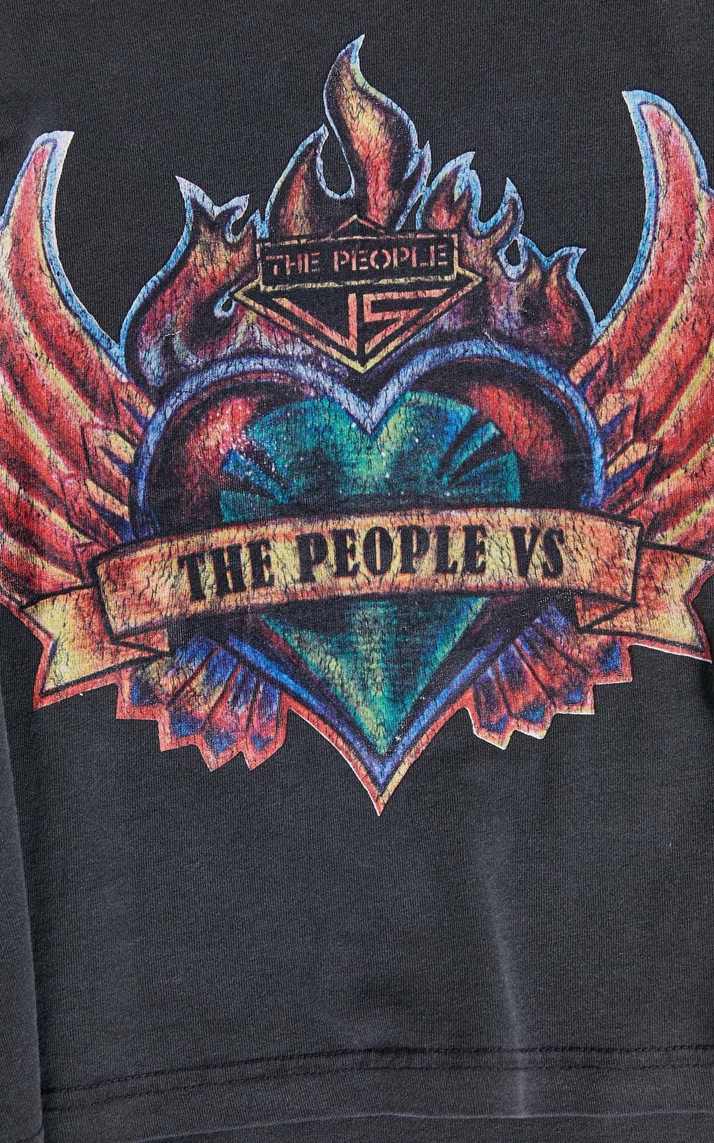The People Vs - Heart Throb Vintage Tee in Black