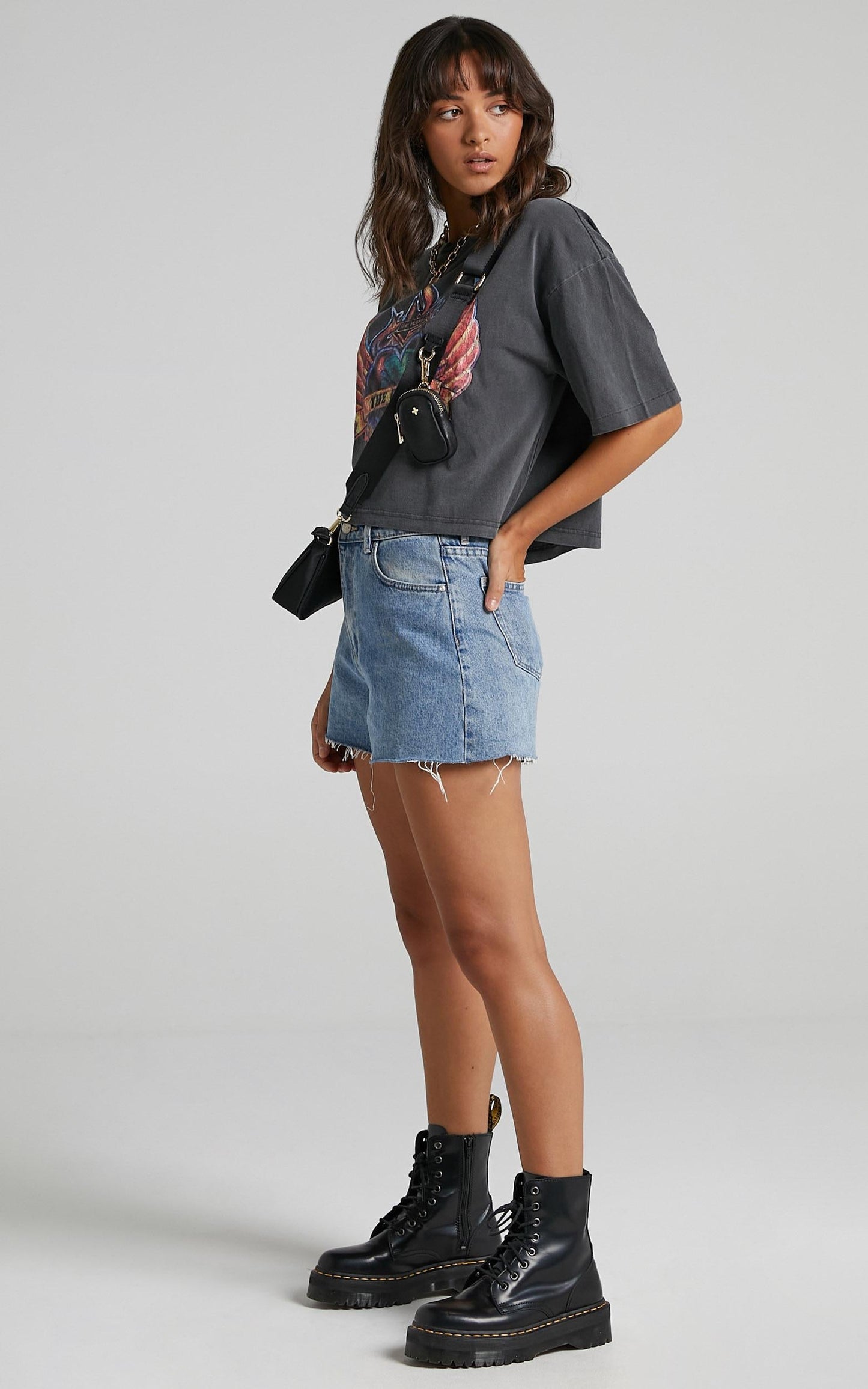The People Vs - Heart Throb Vintage Tee in Black