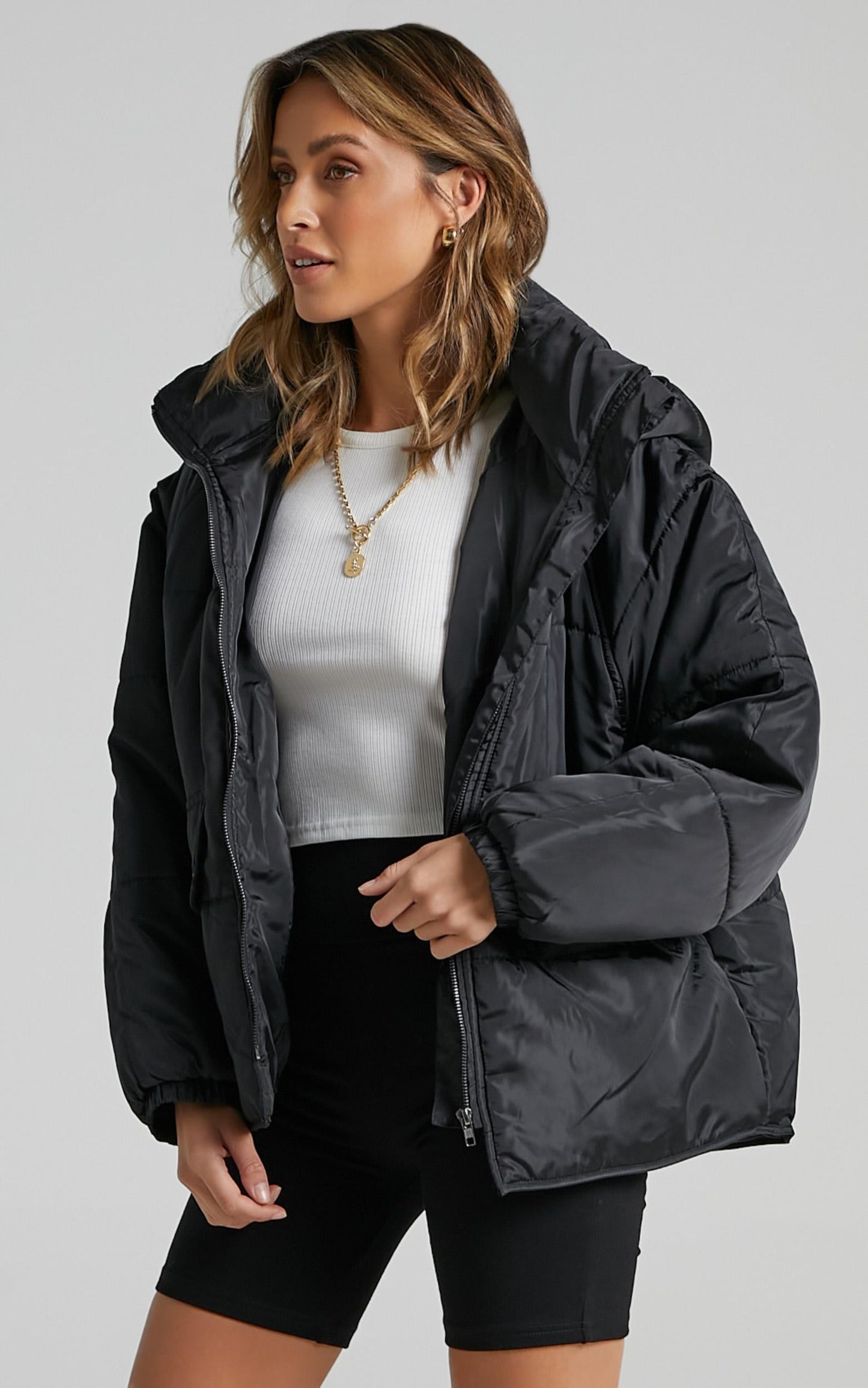 Markle Puffer Jacket in Black