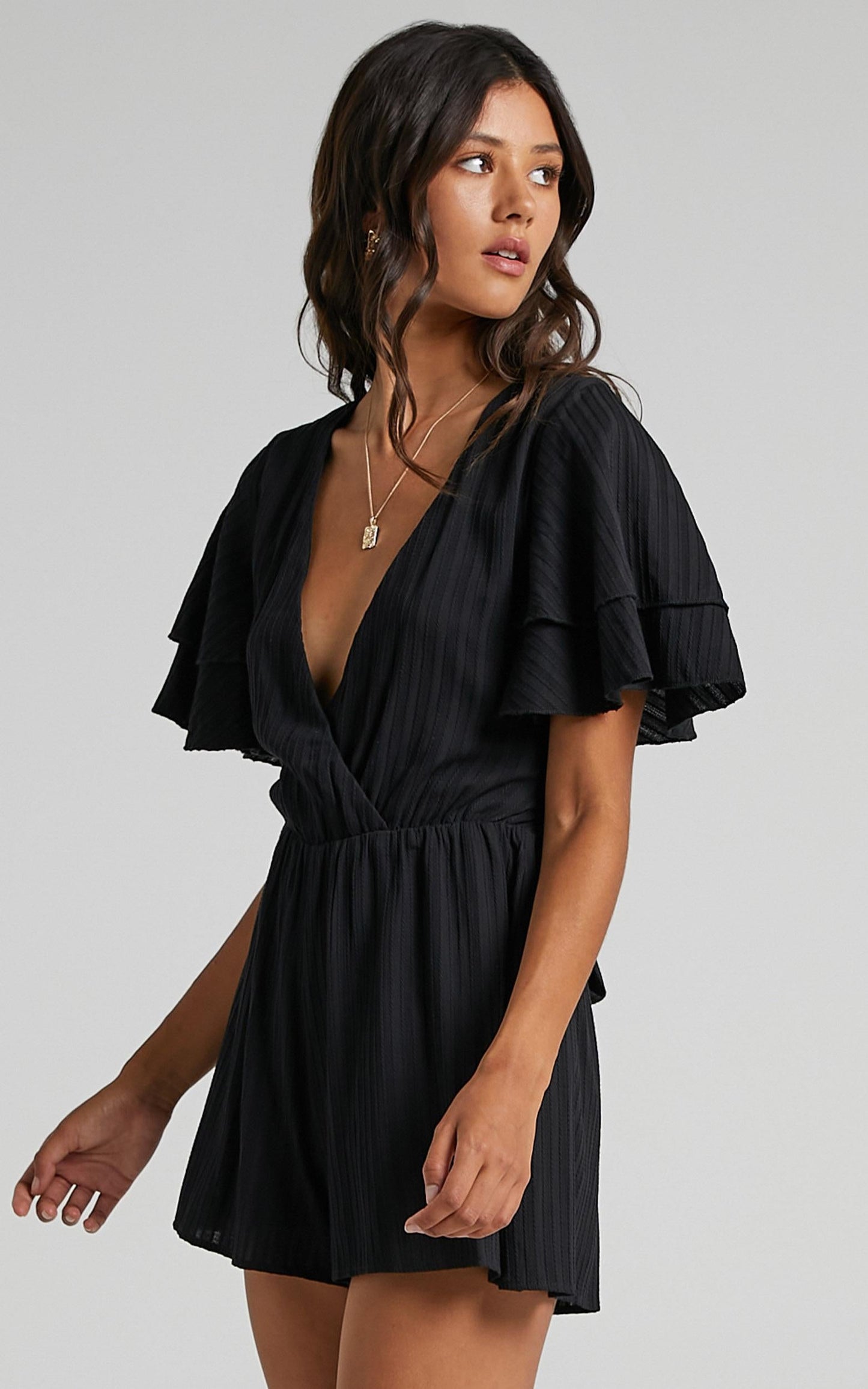 Run Away Girl Playsuit in Black