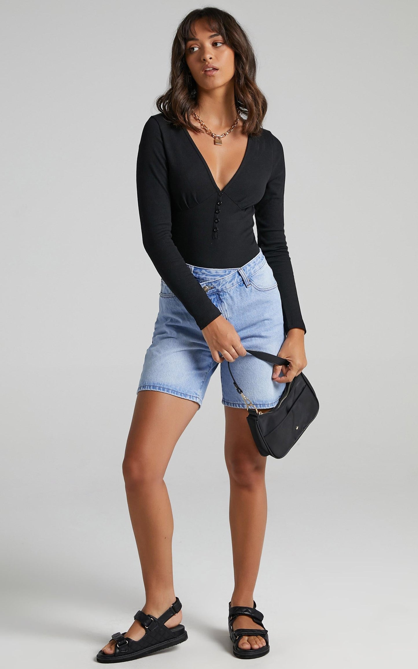 Back To Reality Bodysuit in Black