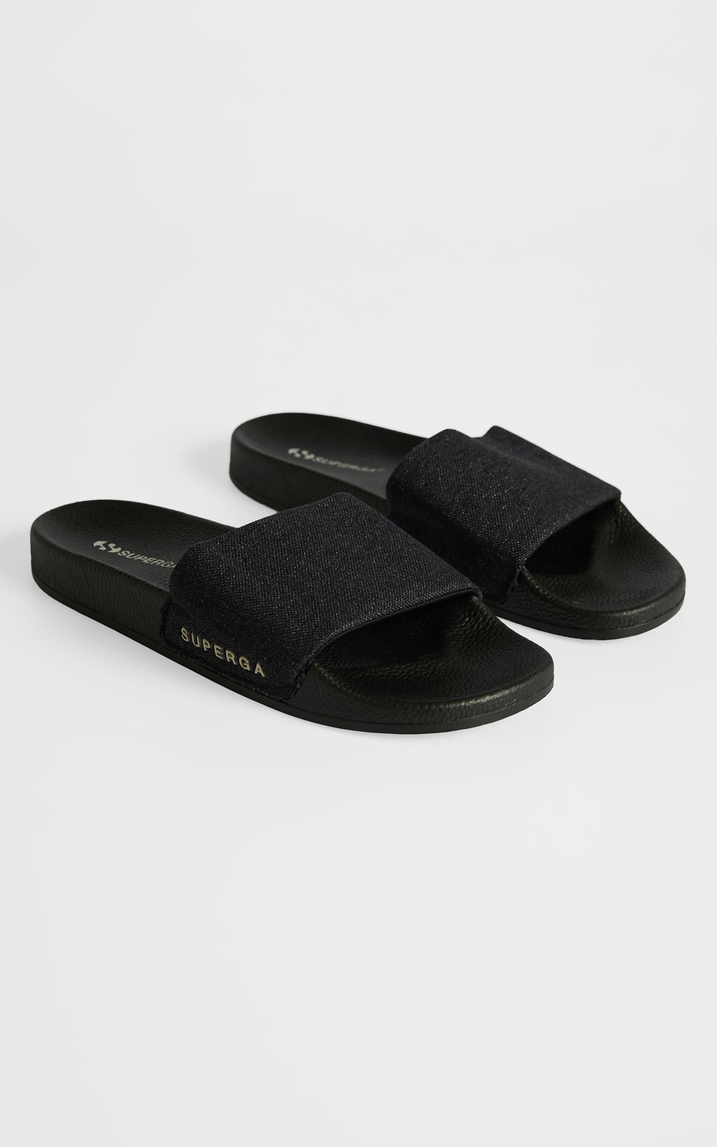 Superga - 1908 Linen Slides in Black