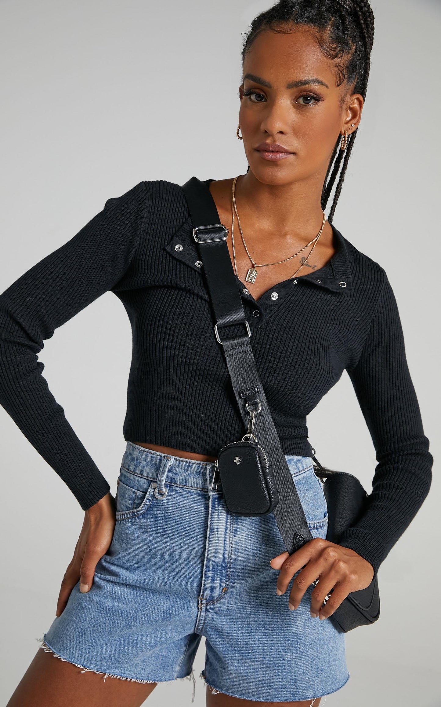 Giorsal Knit Top in Black