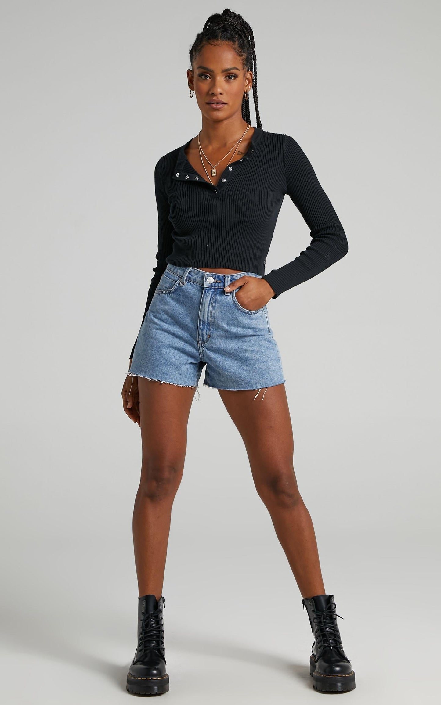 Giorsal Knit Top in Black