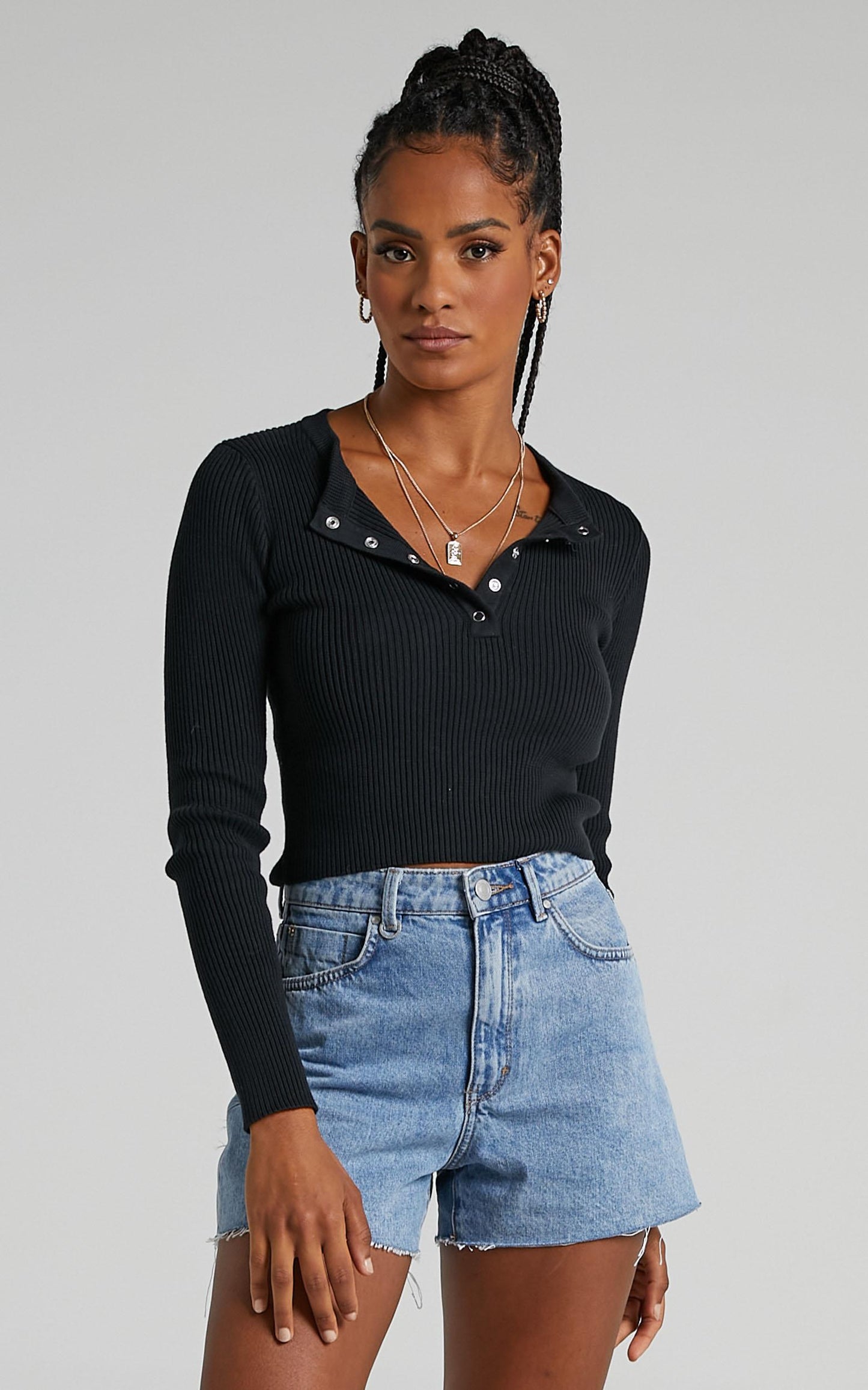 Giorsal Knit Top in Black