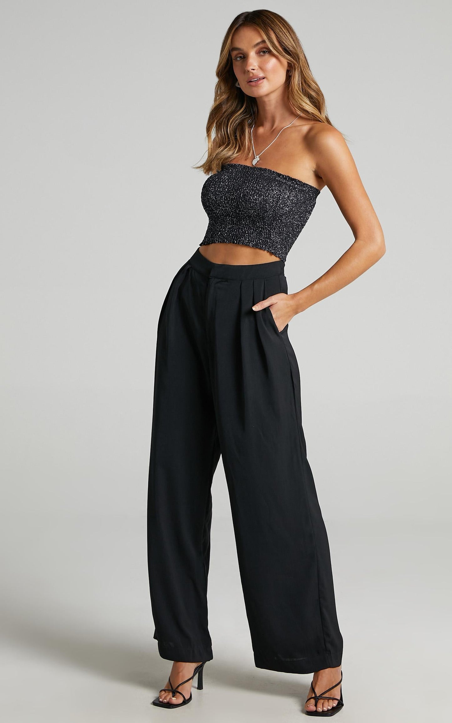 Fabritizia Top in Black Sparkle